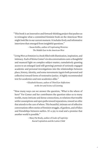 Living West as Feminists: Conversations about the Where of Us, Comer, Krista, Ex