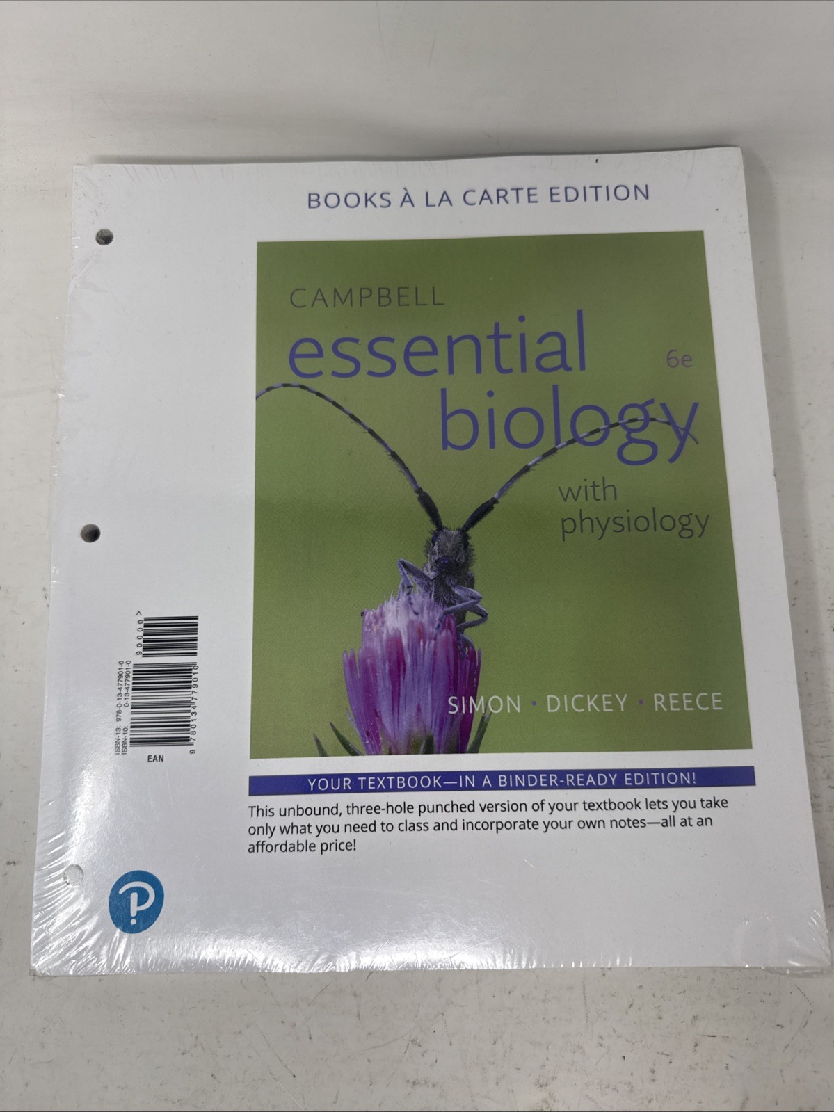 Campbell Essential Biology with physiology 6e loose leaf three hole binder NEW
