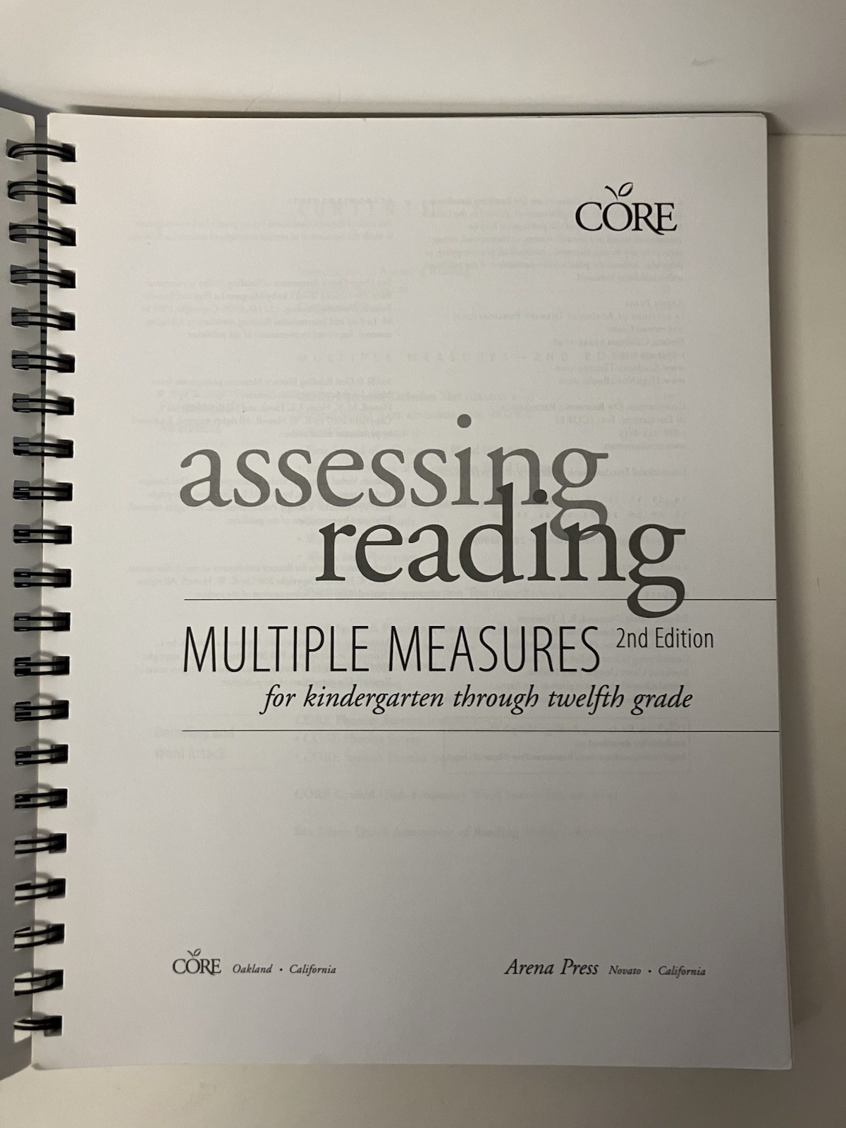 Assessing Reading Multiple Measures 2nd Edition 2007 Spiral Paperback VERY GOOD