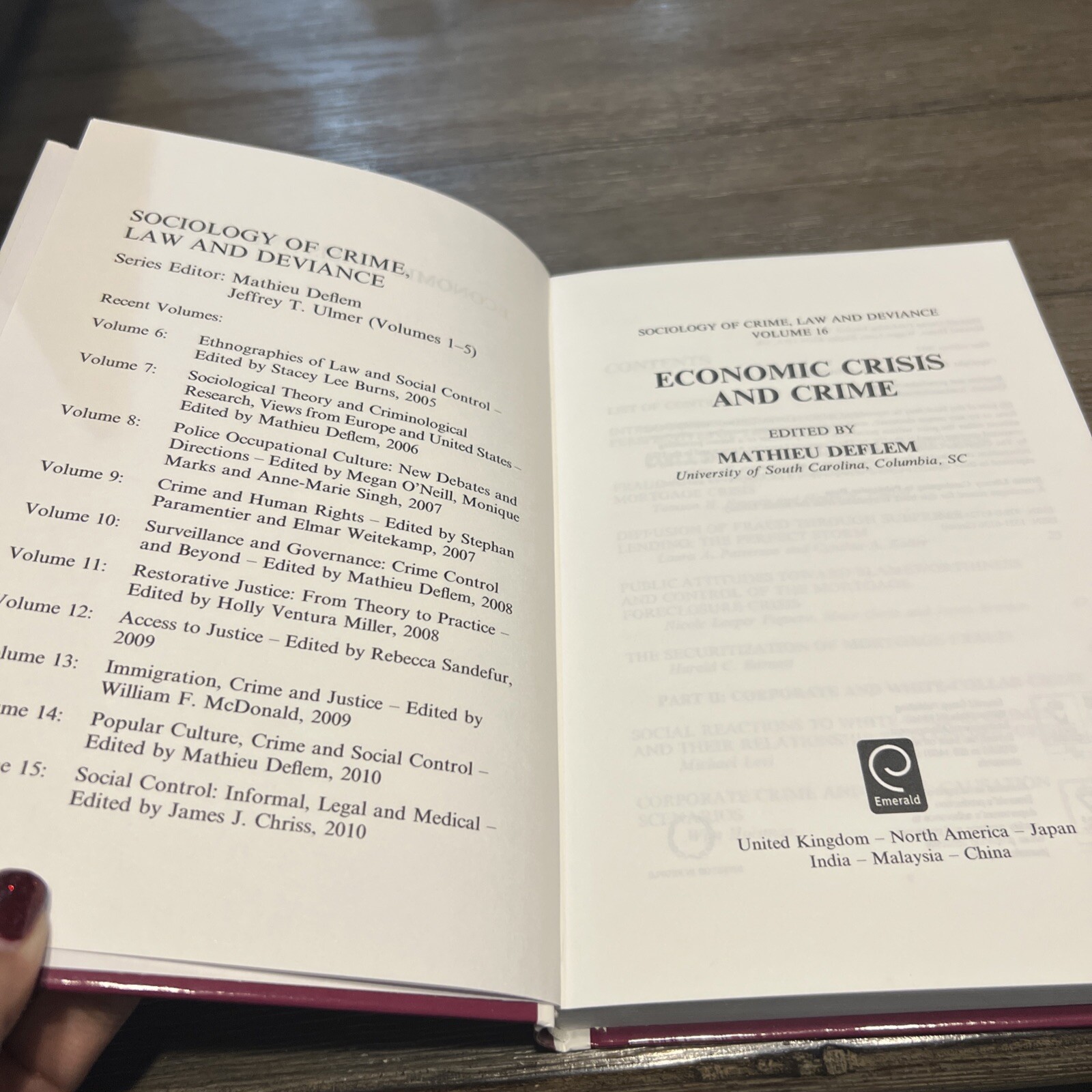 Economic Crisis and Crime: v.16 (Sociology of Crime, Law and Deviance) – VG