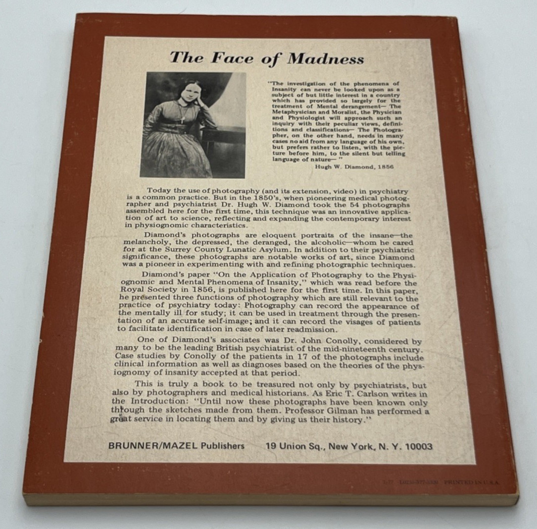 1976 The Face of Madness Origin of Psychiatric Photo Hugh Diamond PB