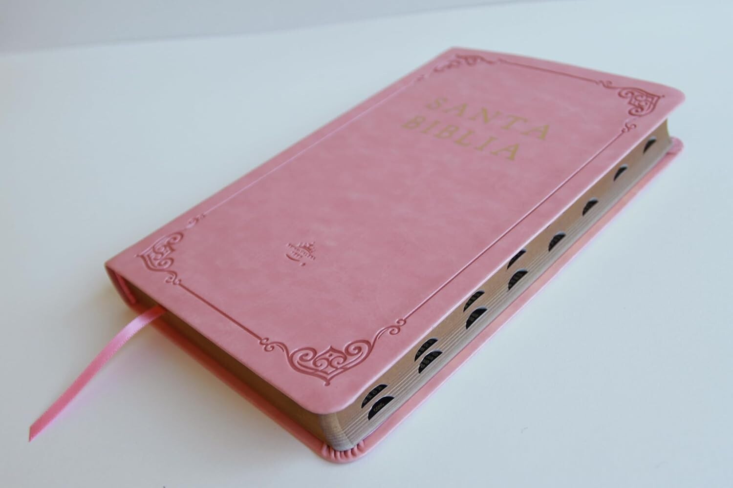 Biblia RVR 1960 letra grande tamao manual, ultradfina Piel rosada con ndice