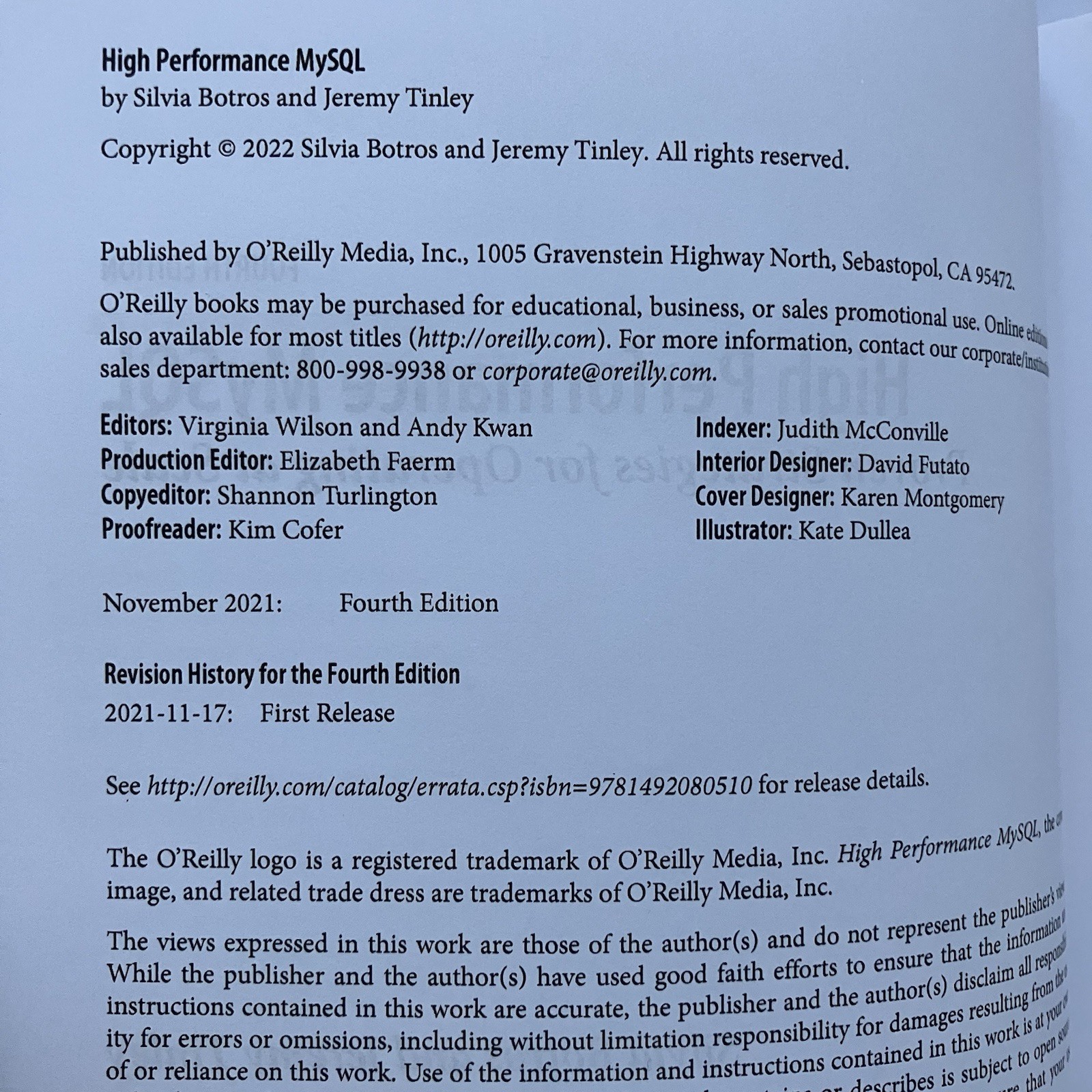 High Performance MySQL Proven Strategies – 2022 Paperback O’Reilly 4th Edition