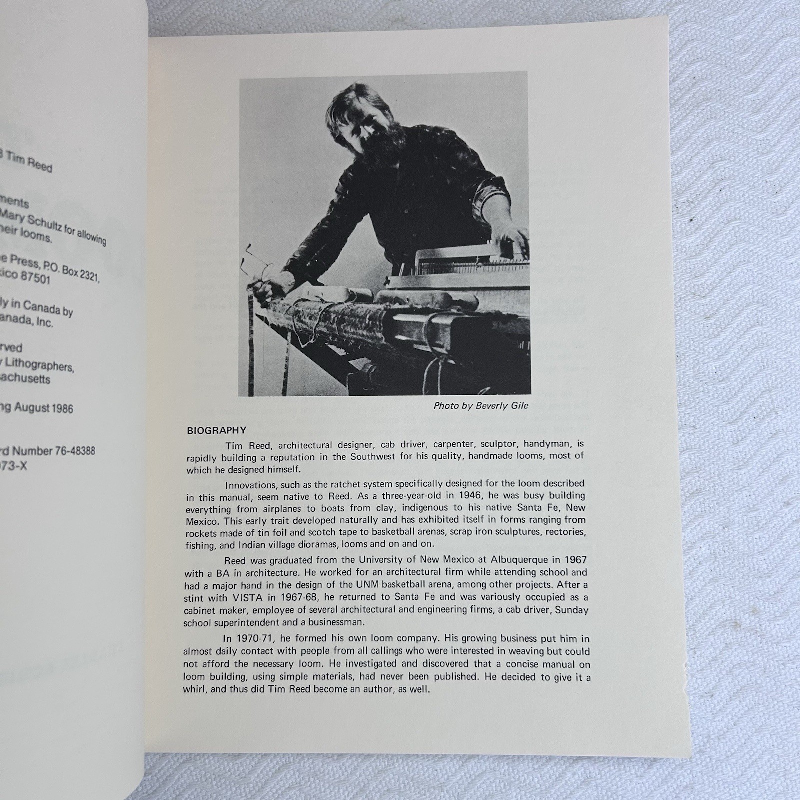 The Loom Book Tim Reed 1973