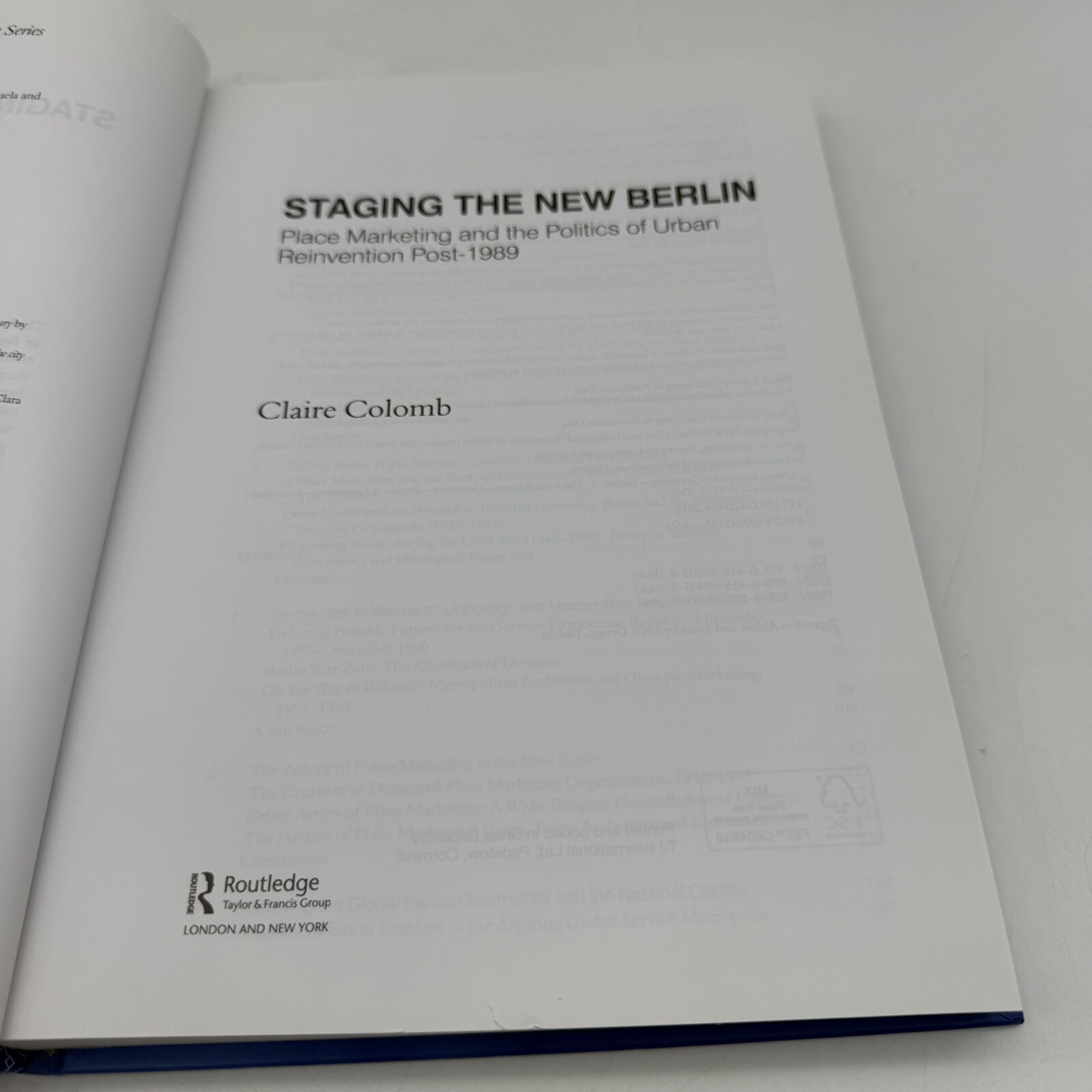 Staging The New Berlin – Claire Colomb – Rutledge – Planning, History And Envi *