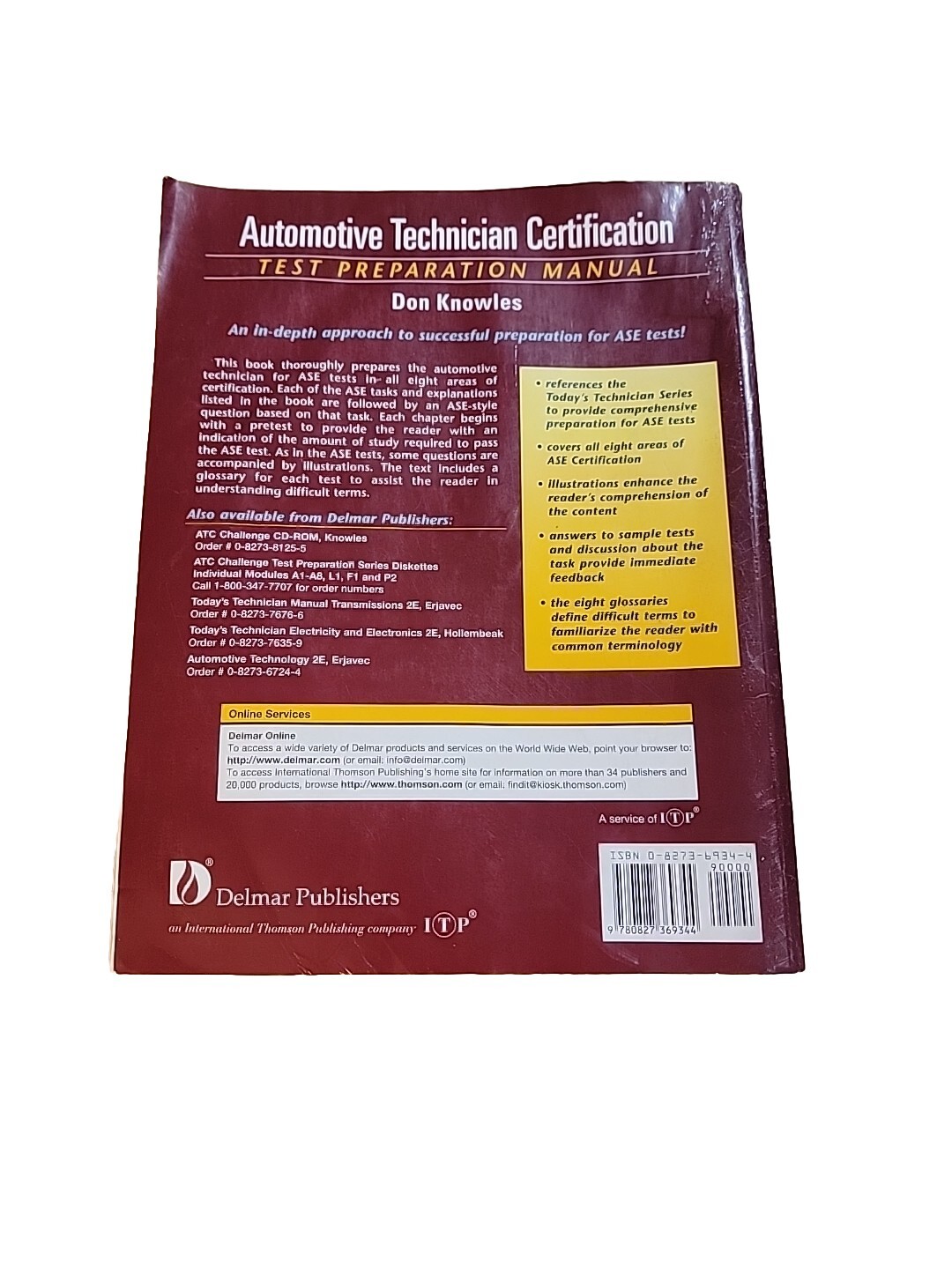 Automotive Technician’s Certification Test Prep Manual by Don Knowles (1997,…