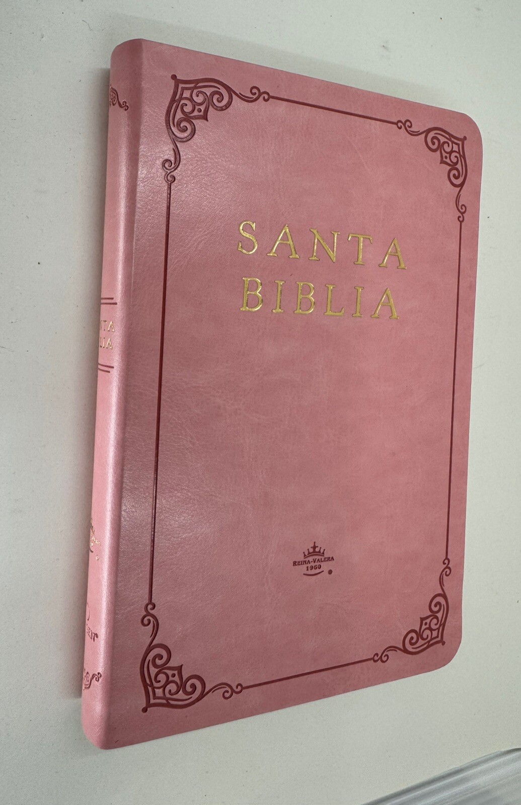 Biblia RVR 1960 letra grande tamao manual, ultradfina Piel rosada con ndice
