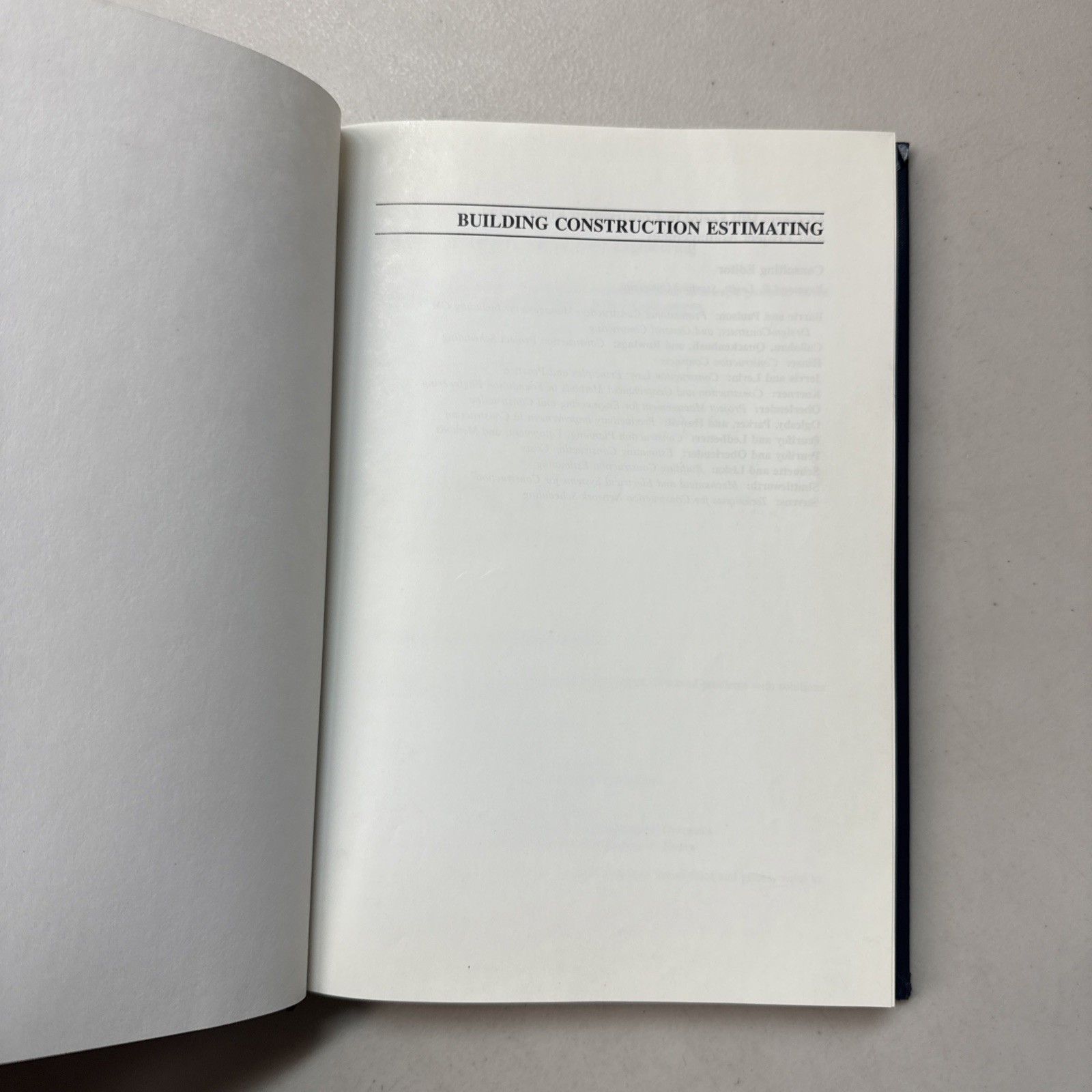 Building Construction Estimating Hardcover- C2