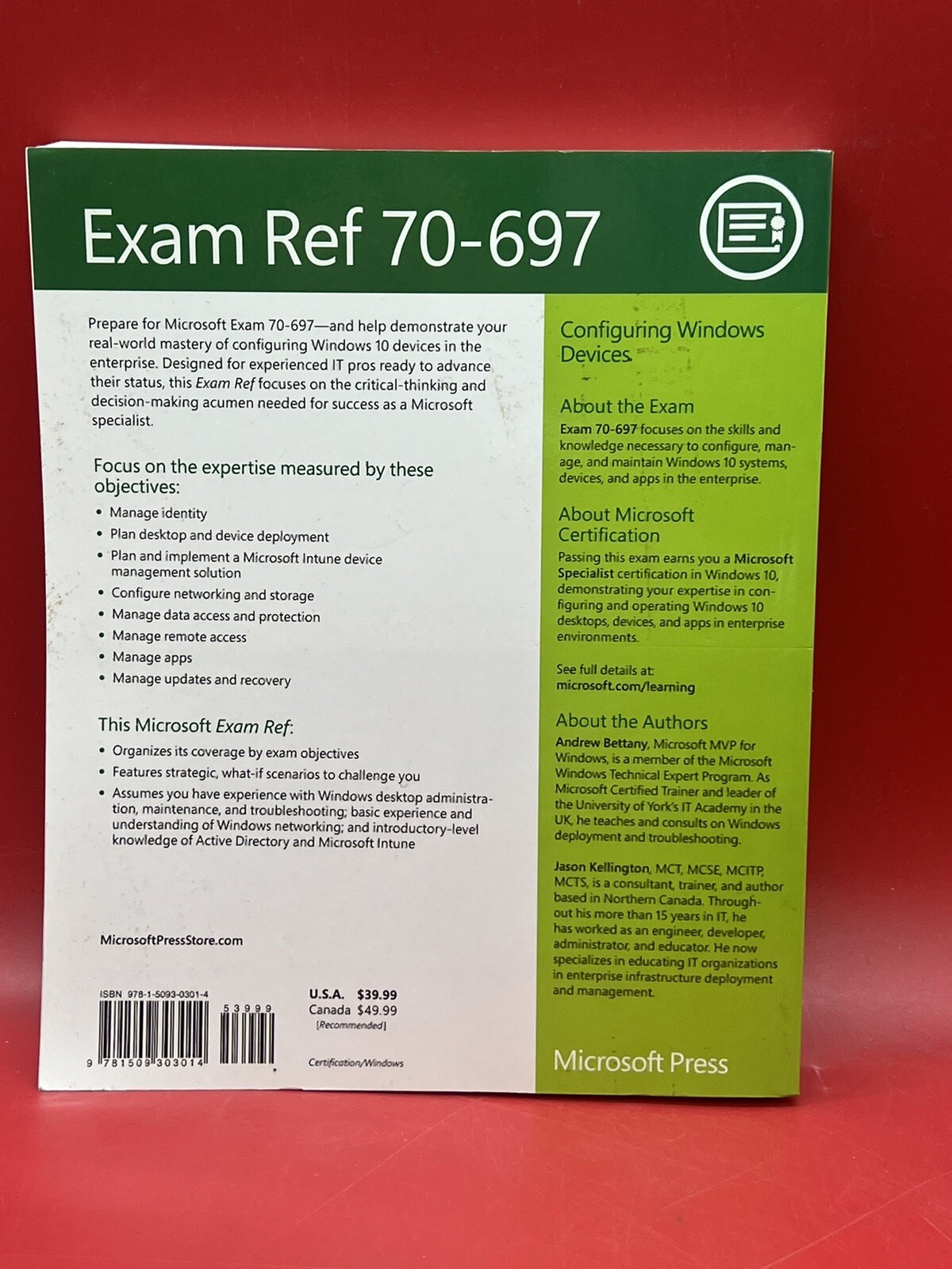Exam Ref Ser.: Exam Ref 70-697 Configuring Windows Devices by Jason…