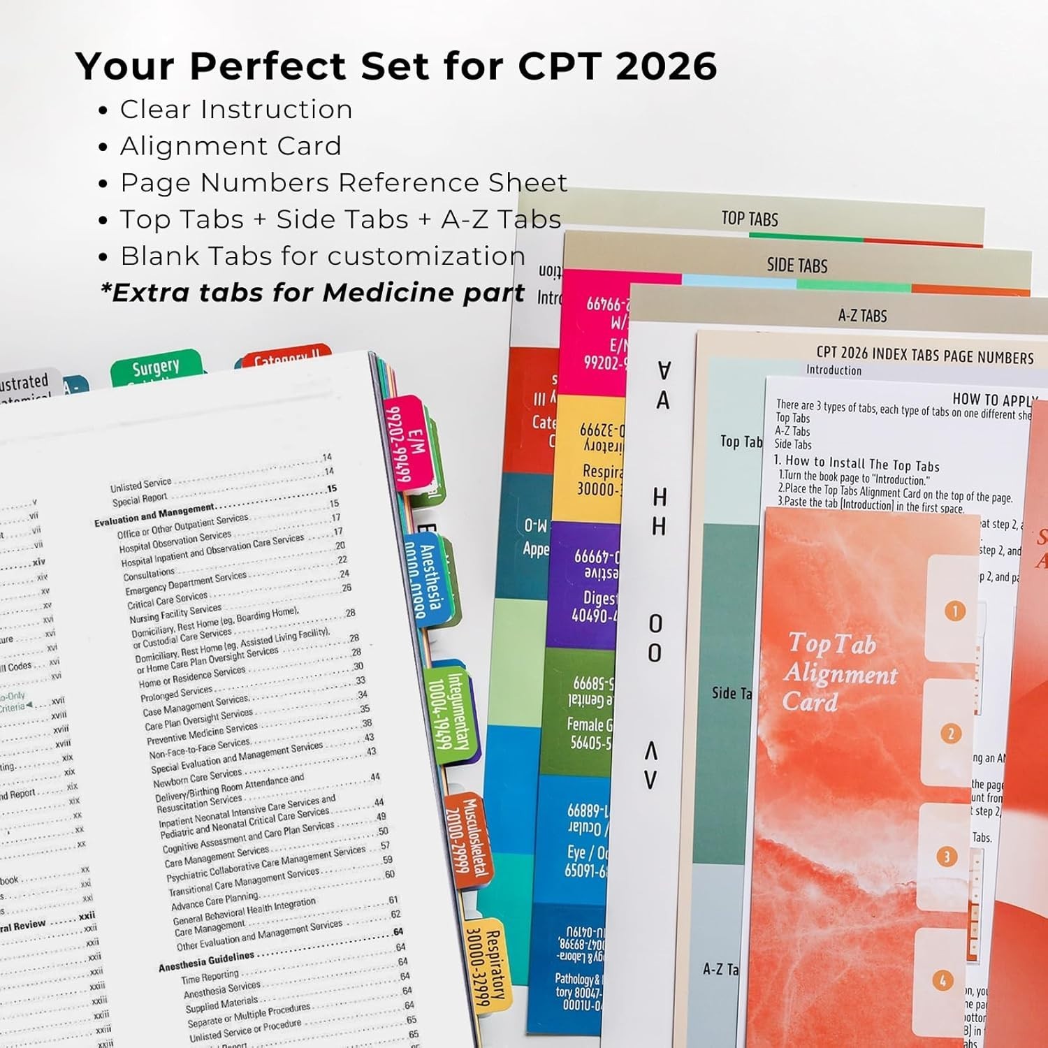 CPT 2026 Code Book Index Tabs – for AMA Version CPT 2026 Professional Edition…