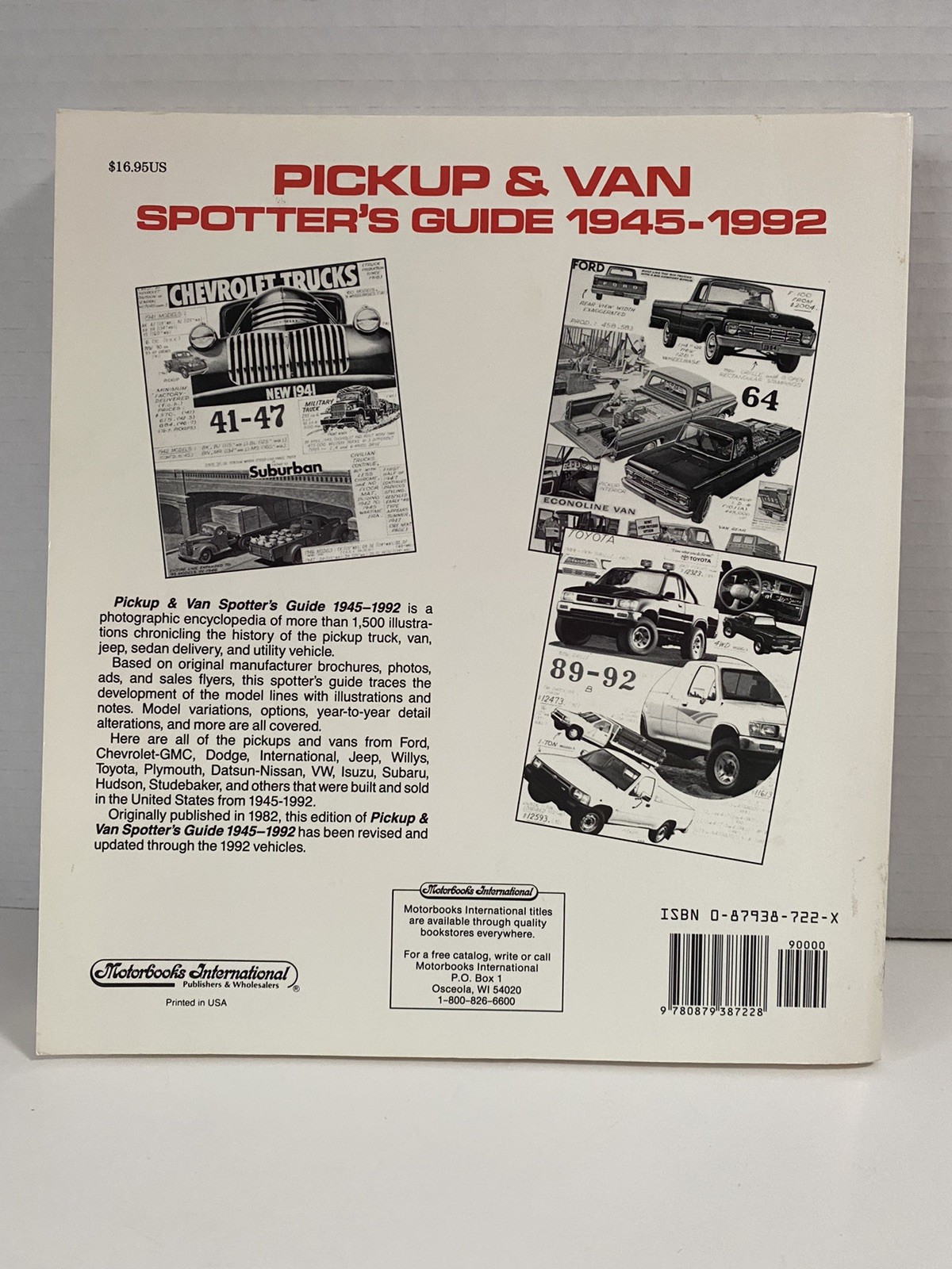 Pickup & Van Spotter’s Guide 1945-1992 By Tad Burness VERY GOOD CONDITION 1993