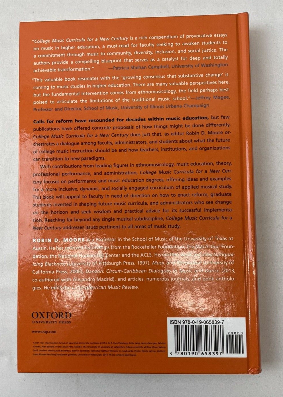College Music Curricula for a New Century Robin Moore 2017 Oxford University HC