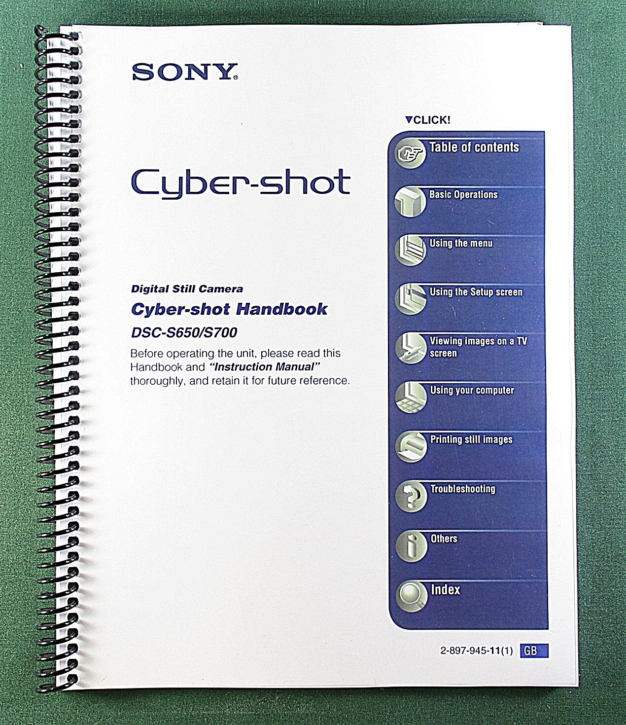 Sony DSC-S650/S700 Handbook Manual: Full Color 101 Pages & Protective Covers!