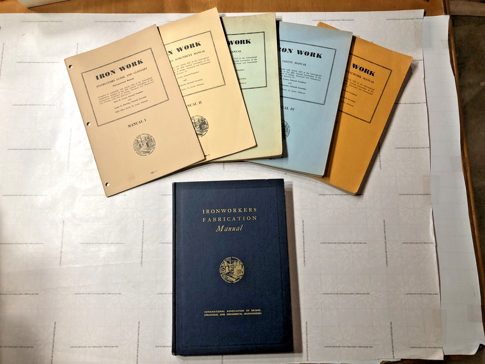 RARE Ironworkers Fabrication Manual 1957 Including Punch Hole Paper Manuals I-V