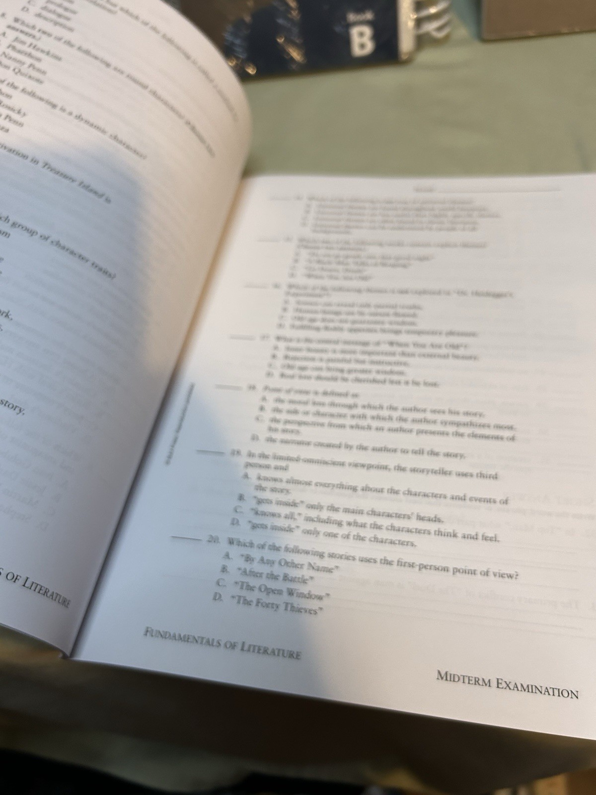 BJU Press Fundamentals of Literature 2nd Ed Set Teacher Student Tests Answer Key