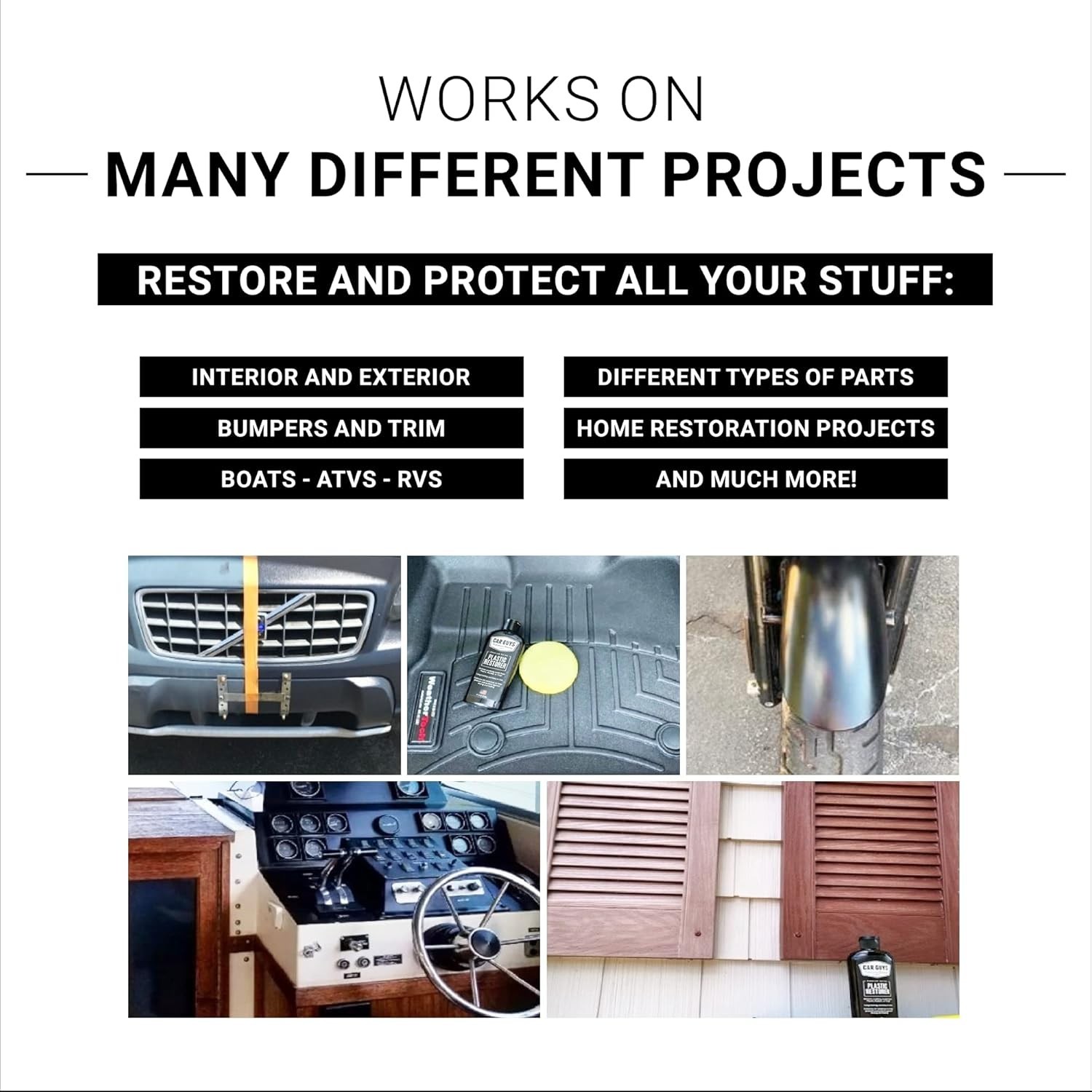 8 Oz User-Friendly Plastic Restorer – No Oily Mess, Perfect Finish for Interiors