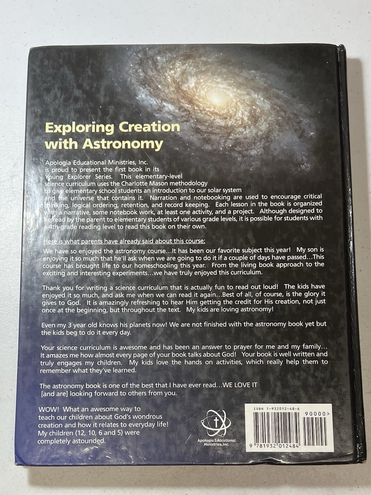 Exploring Creation with Astronomy Apologia young explorer homeschool science