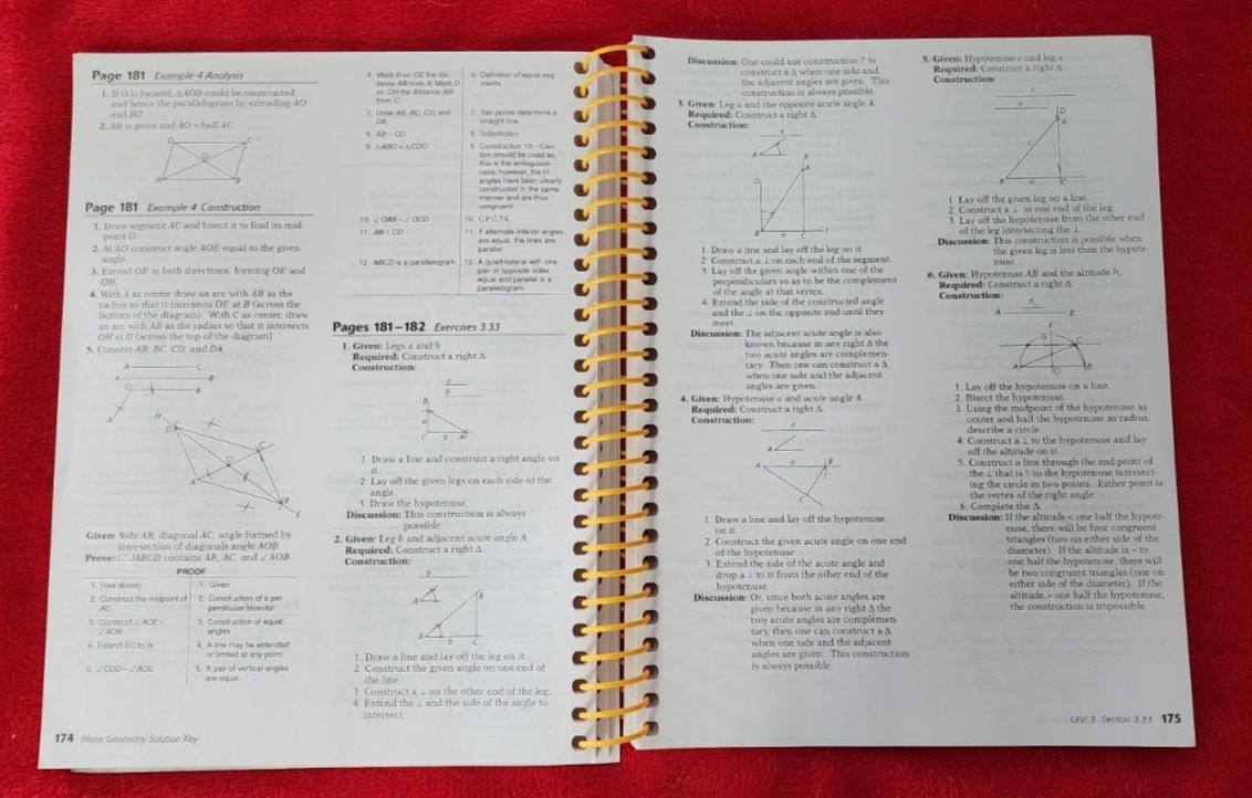 Abeka A Beka Book PLANE GEOMETRY SOLUTION KEY 2nd Edition SPIRAL 95397010 b