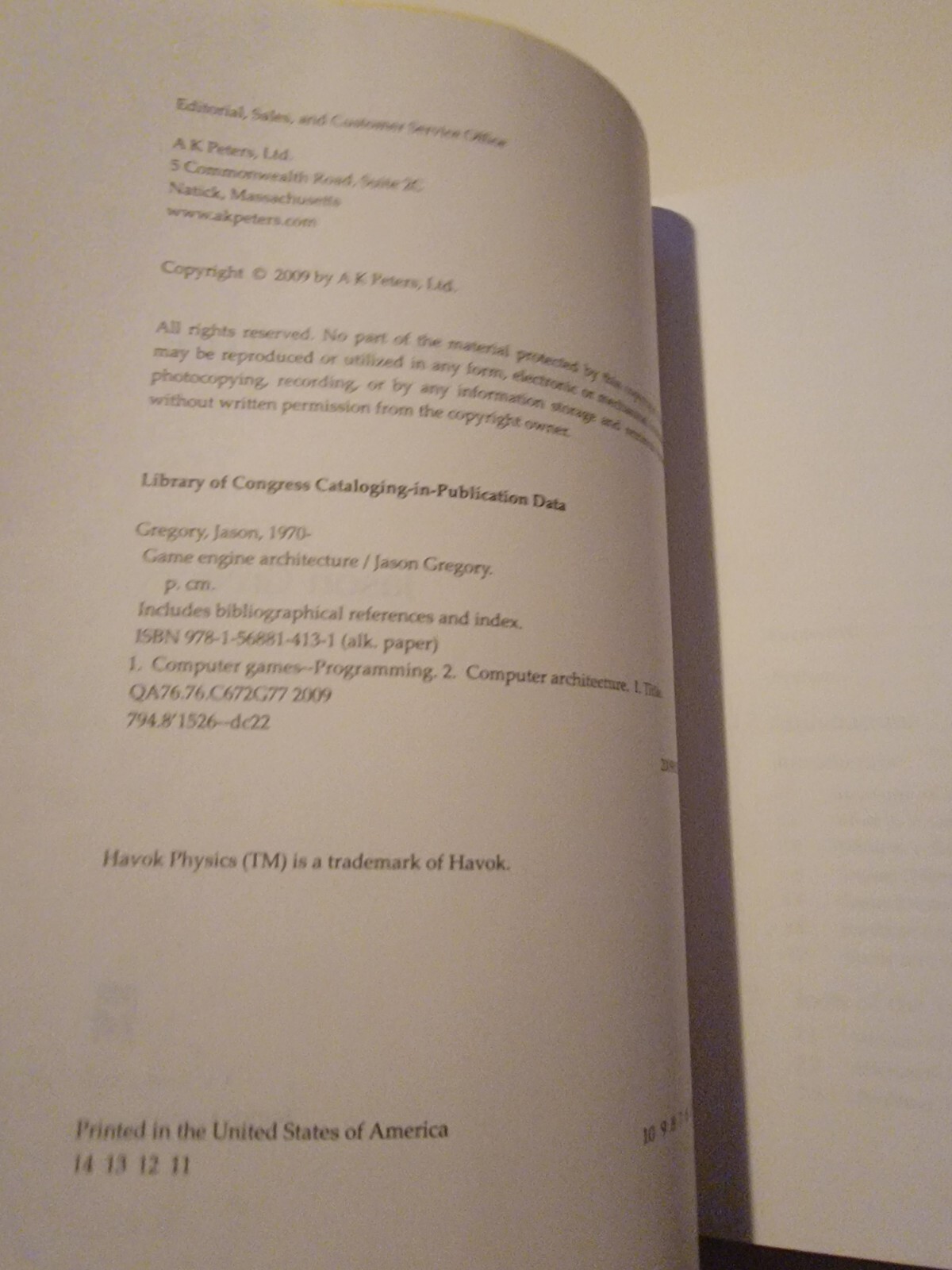 Game Engine Architecture by Jason Gregory (2009, Hardcover) Book