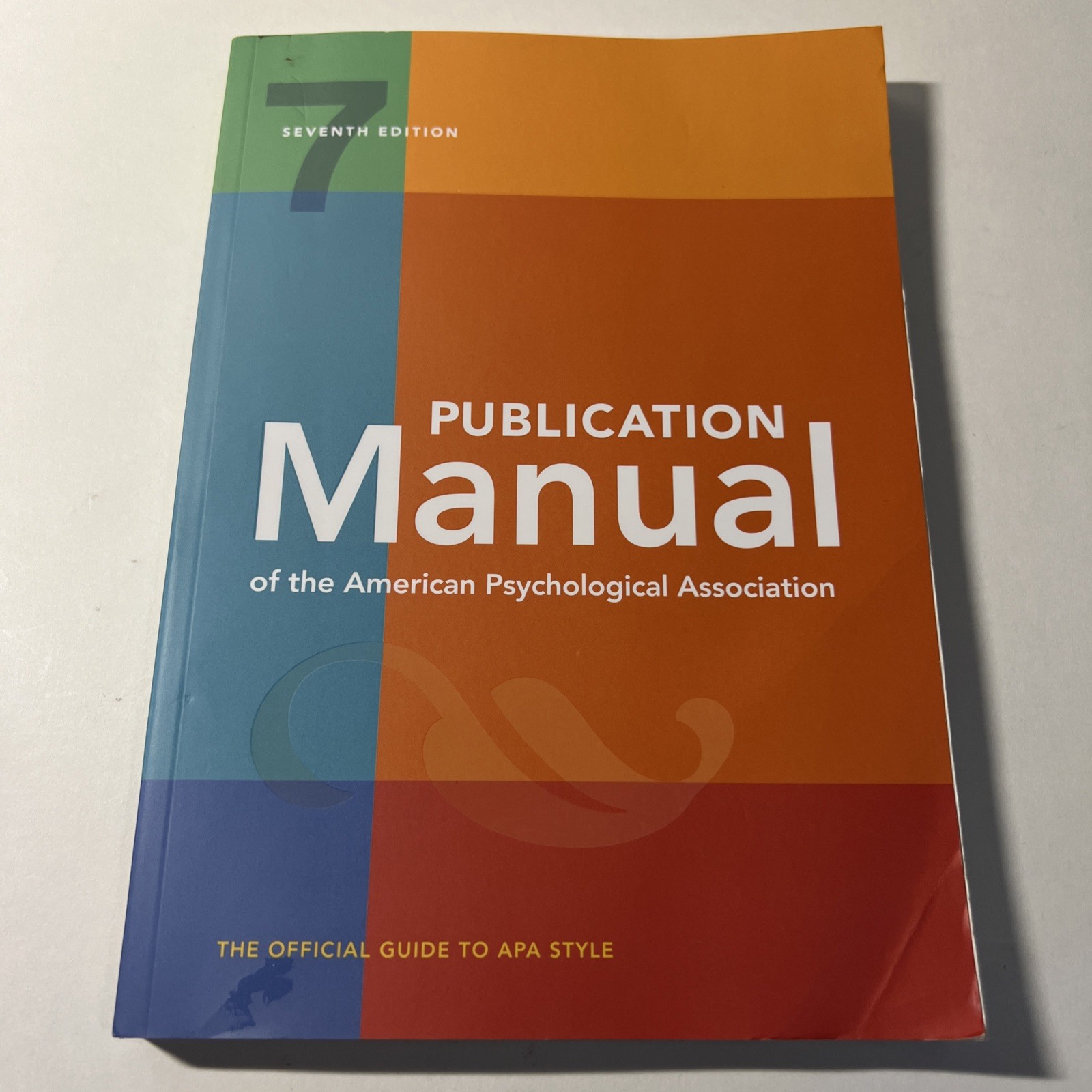 Publication Manual (OFFICIAL) 7th Edition of the American Psychological..VG