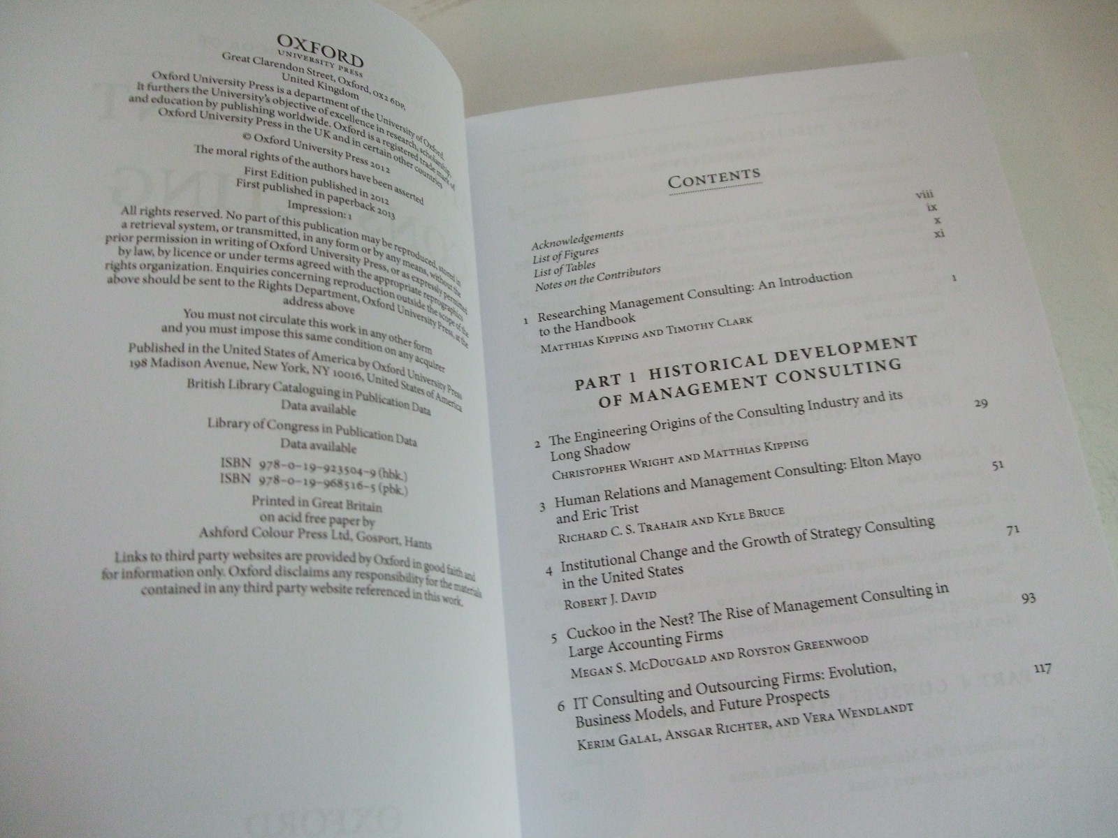 The Oxford Handbook of Management Consulting. 2013