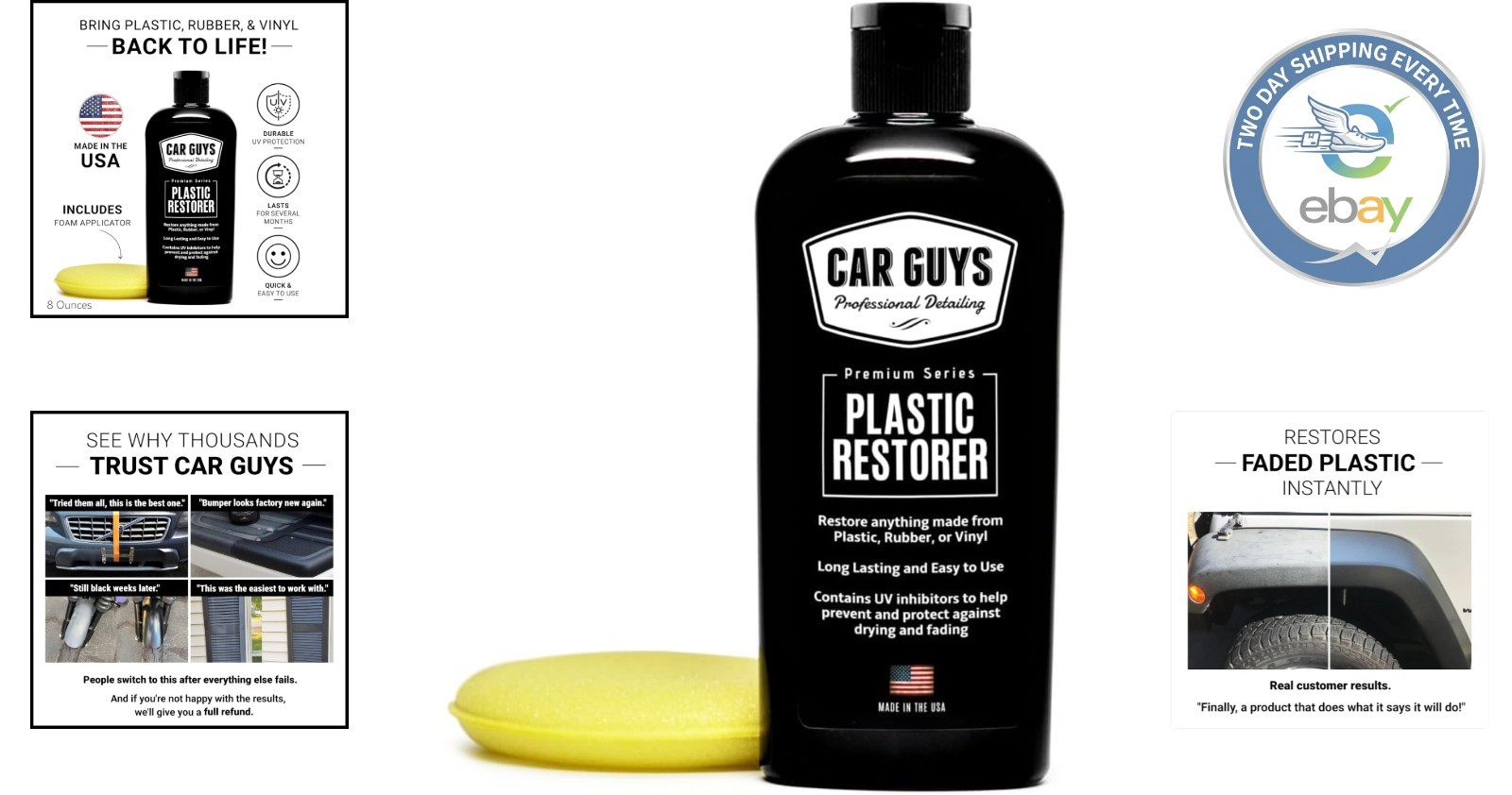 Ultimate Plastic & Vinyl Restorer – Water-Repellent and Oily-Free – 8 Oz Kit