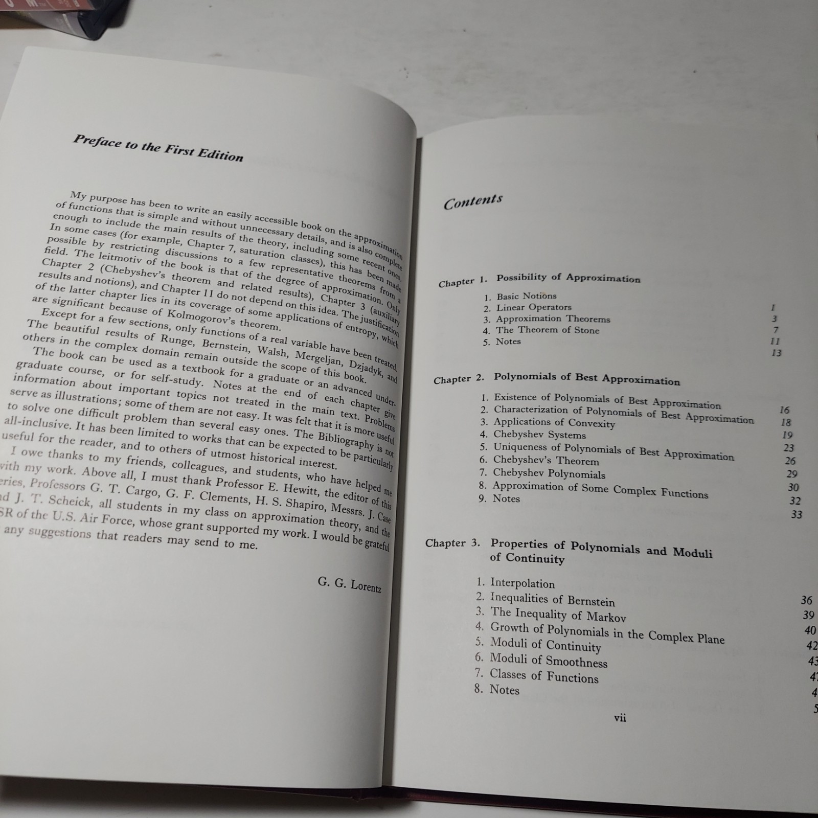 APPROXIMATION THEORY – G.G. Lorentz Ex-libris