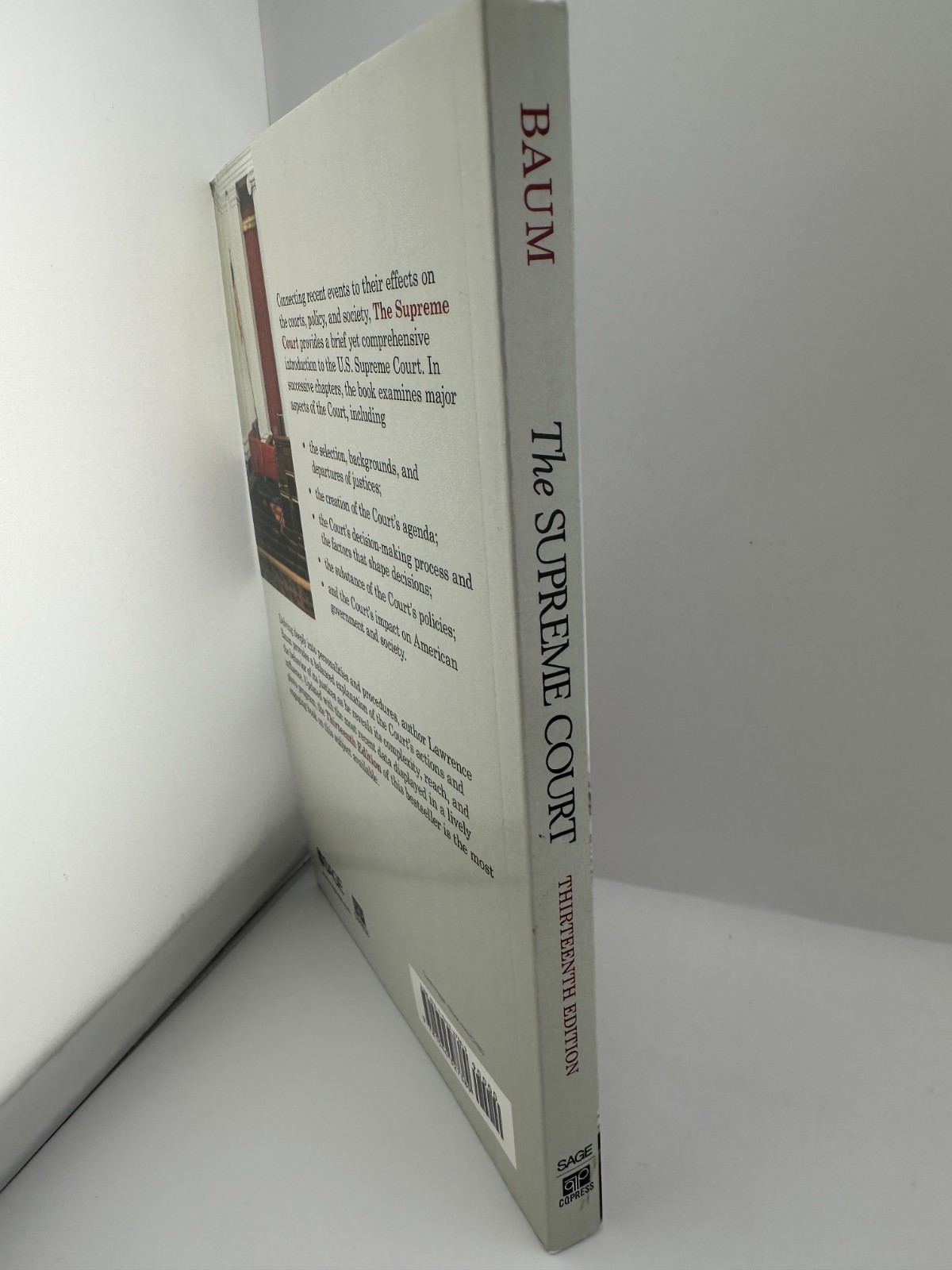 The Supreme Court 13th Edition Lawrence Baum 2019 SAGE CQ Press PB