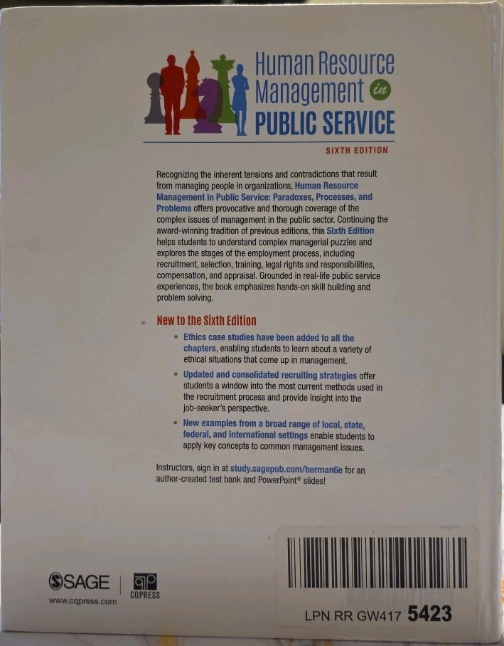 Human Resource Management in Public Service : Paradoxes, Processes, and Problems
