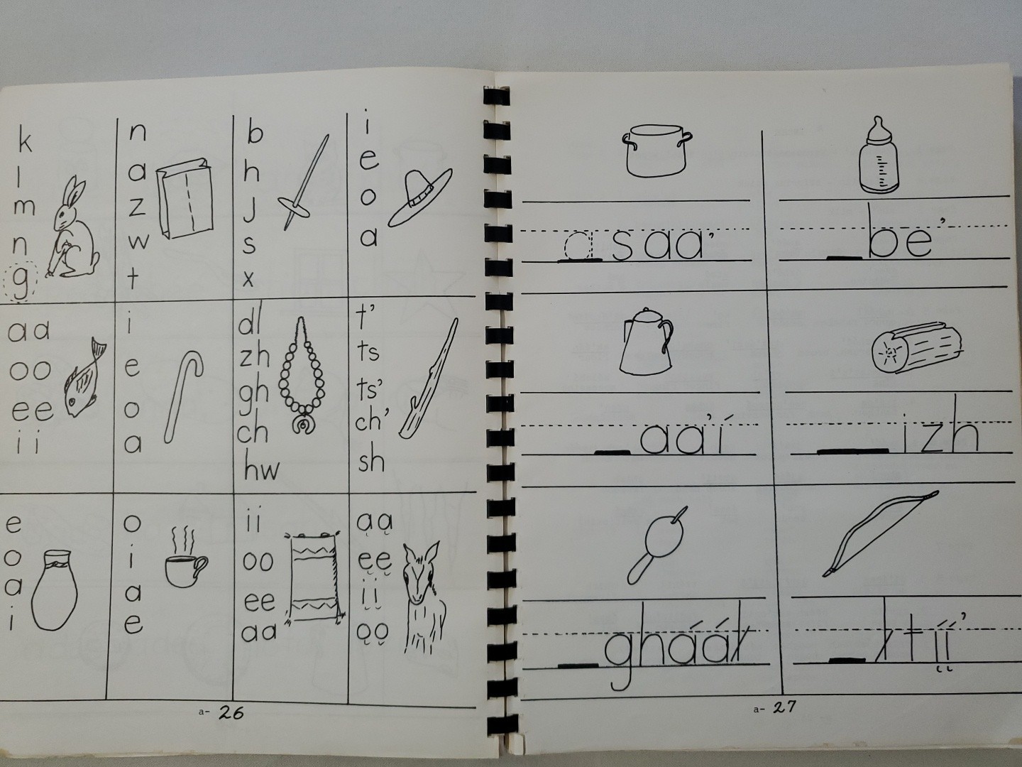 Vintage 1973 Navajo Vowels Workbook Diné Language Study Practice Word Letter