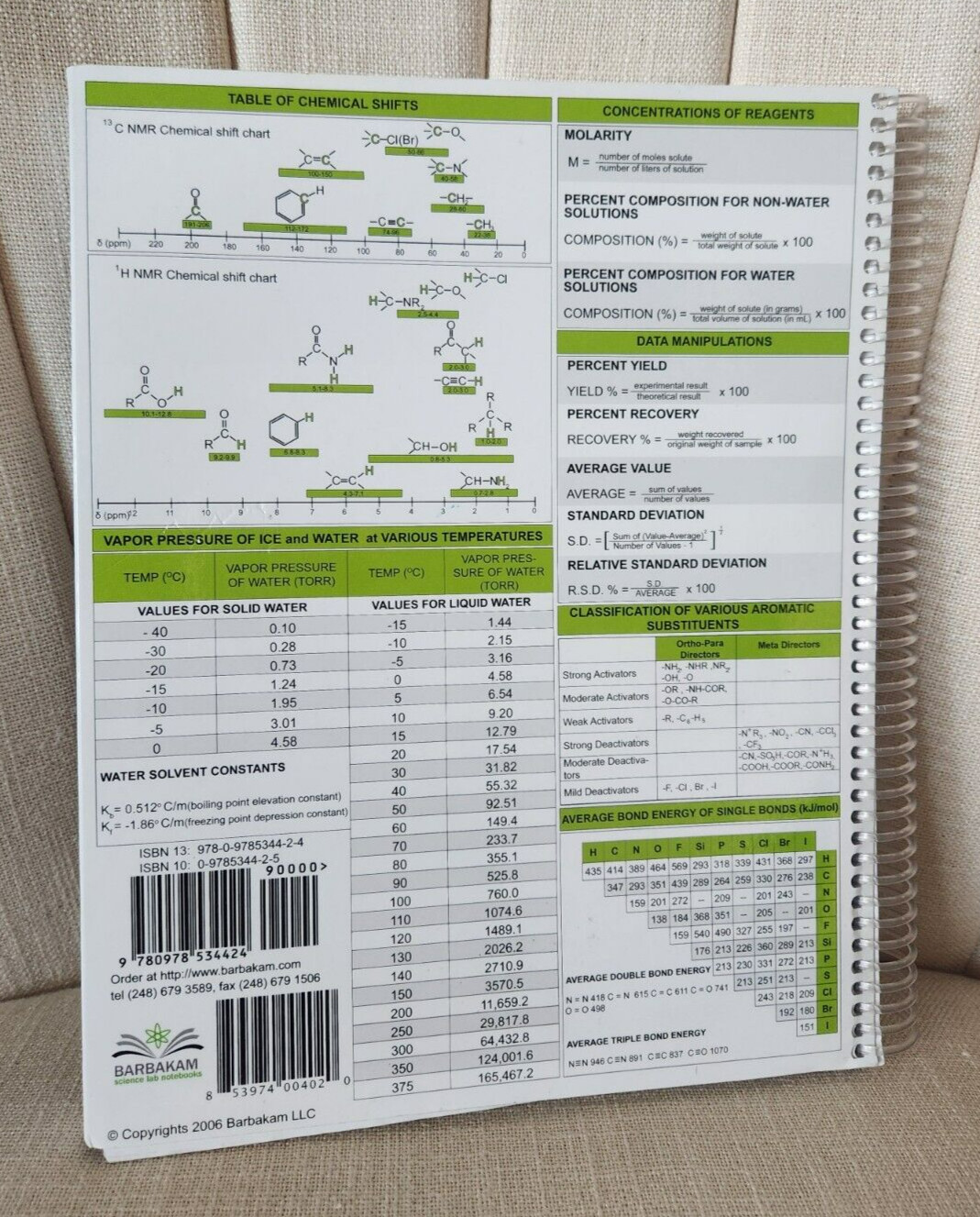 Lab Notebook 99 carbonless self-copying pages spiral bound Barbakam