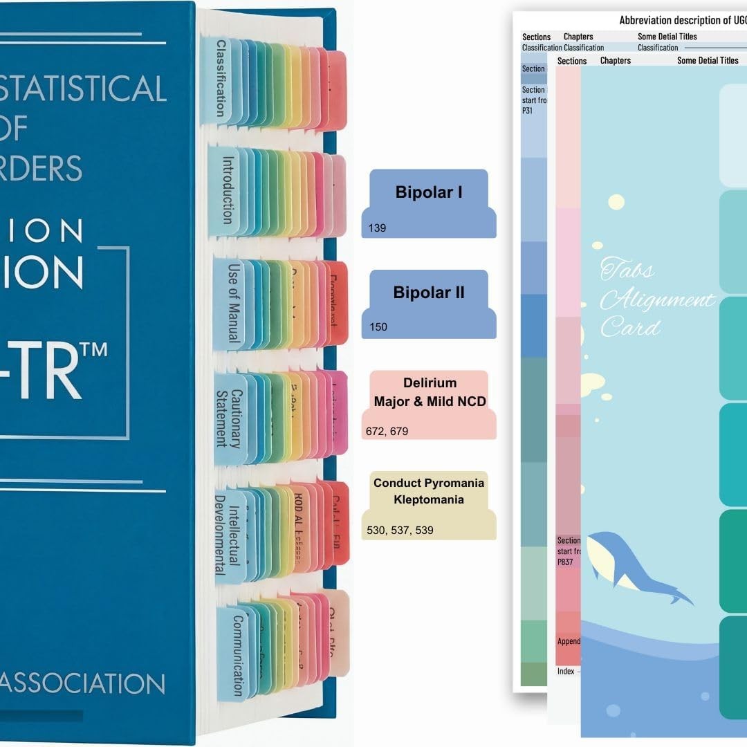 Index Tabs for DSM 5 TR, Tabbing System for DSM-5-TR Diagnostic and Statistical