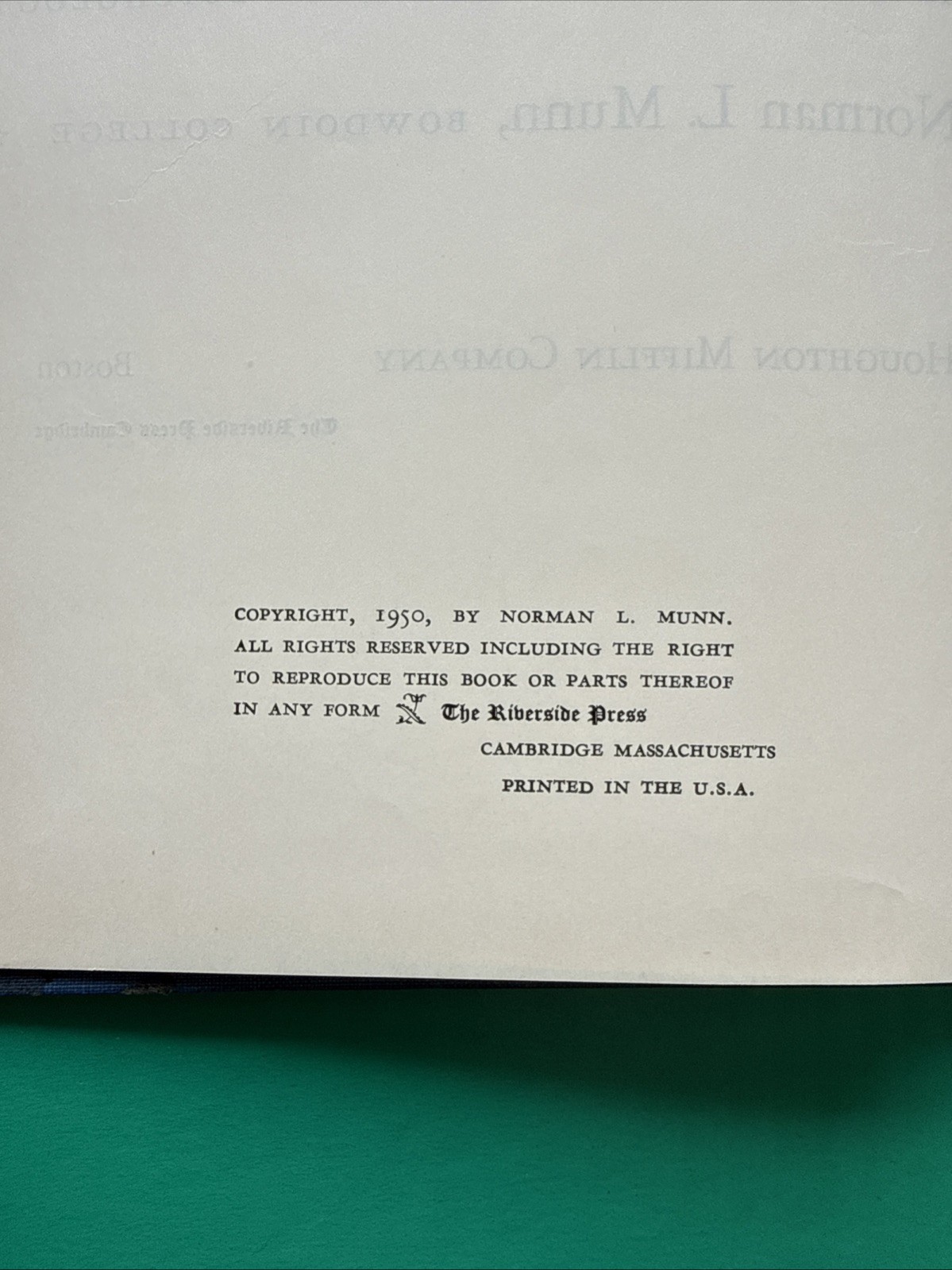 Handbook of Psychological Research on the Rat (1950) by Norman Munn HC VG RARE