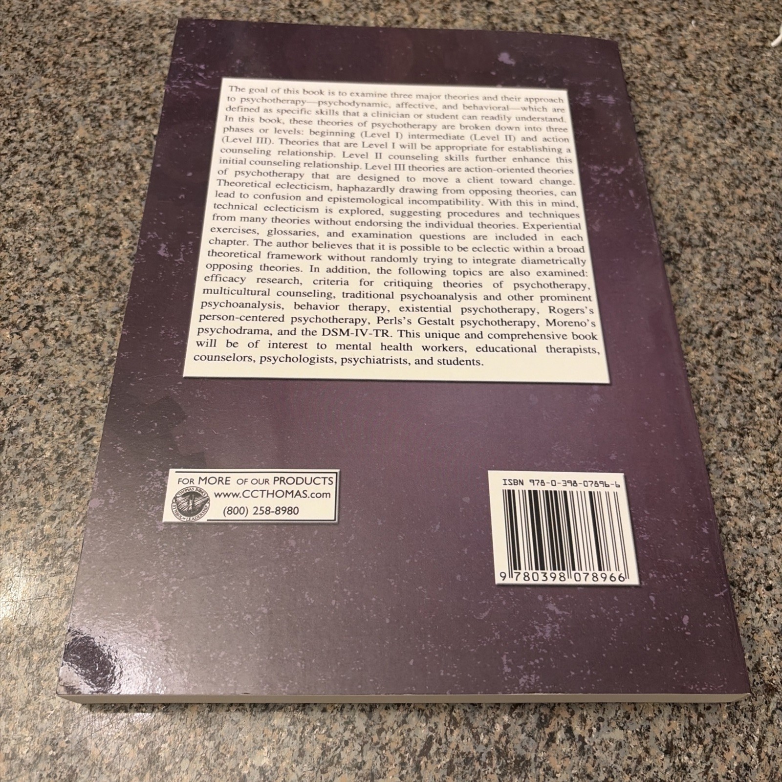 Psychodynamic, Affective, & Behavioral Theories to Psychotherapy, (Tradeback)