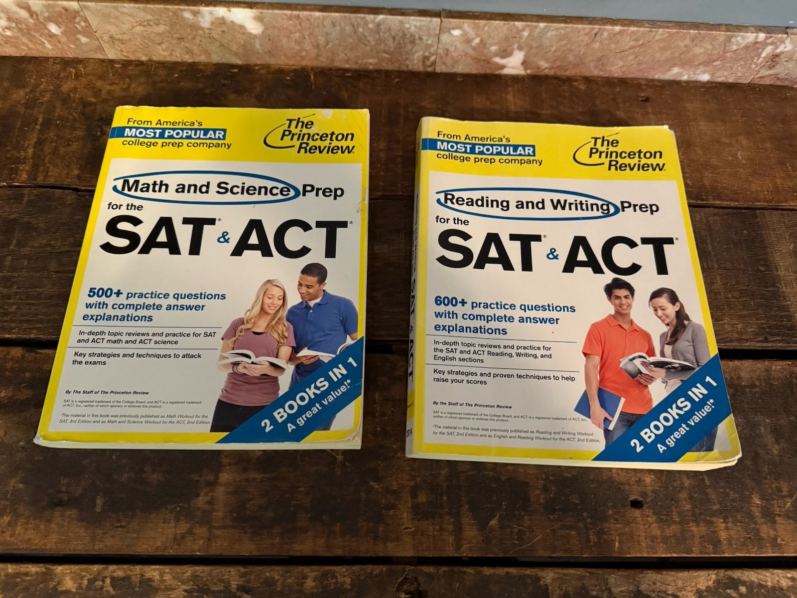 Two Book Lot SAT & ACT college test preparation books from The Princeton Review