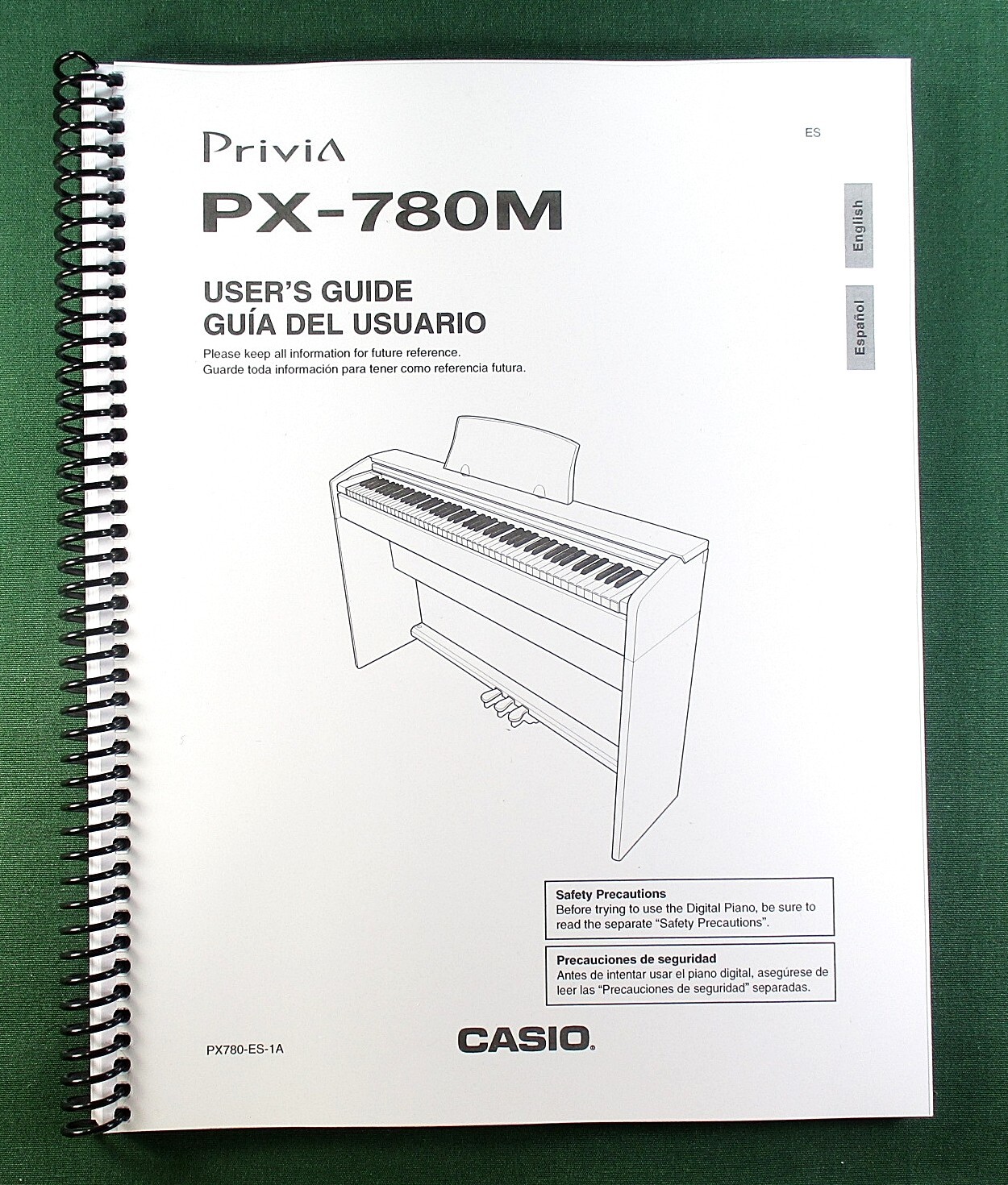 Casio PX-780M Instruction Manual: 84 Pages Coil Bound & Protective Covers!