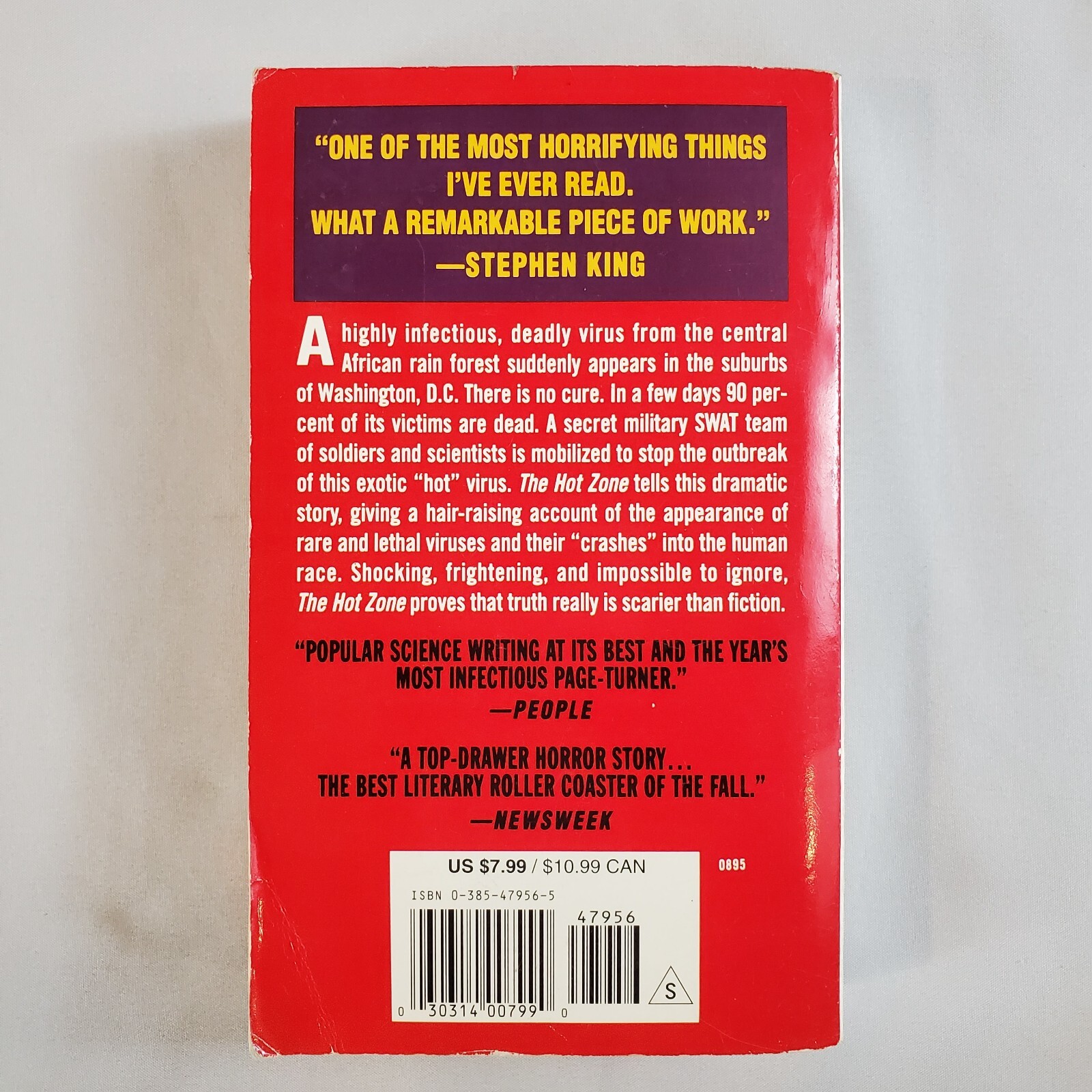The Hot Zone Richard Preston PB Book Non-Fiction Anchor Random House Ebola
