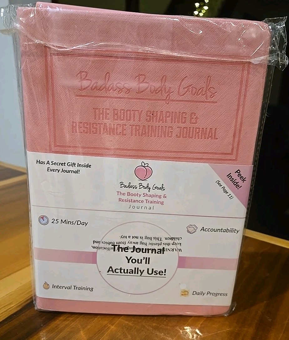 Badass Body Goals Booty Building Waist Trimming Journal Pink Workout Exercise