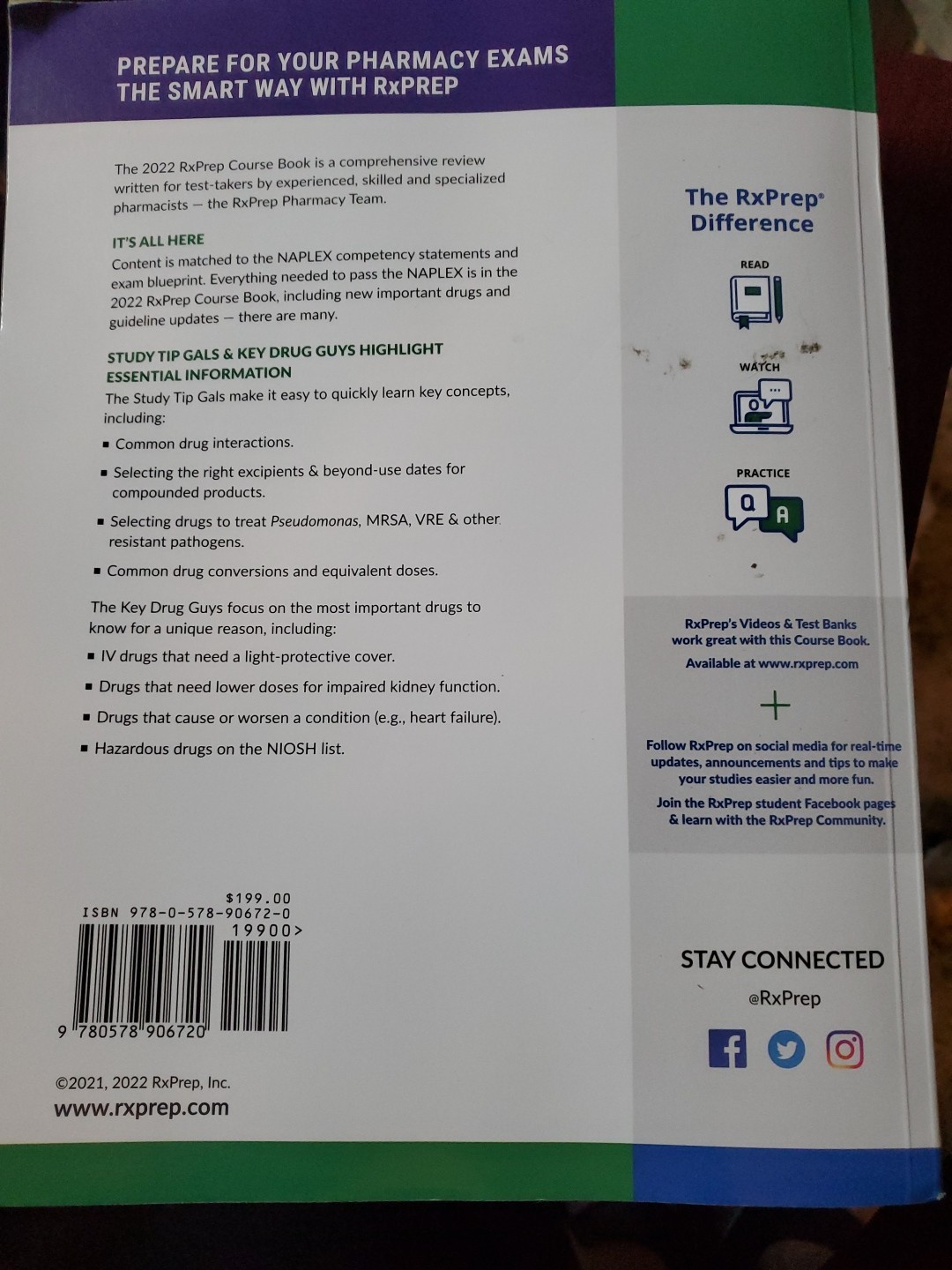 New! RxPrep’s 2022 Course Book for Pharmacist Licensure Exam Preparation