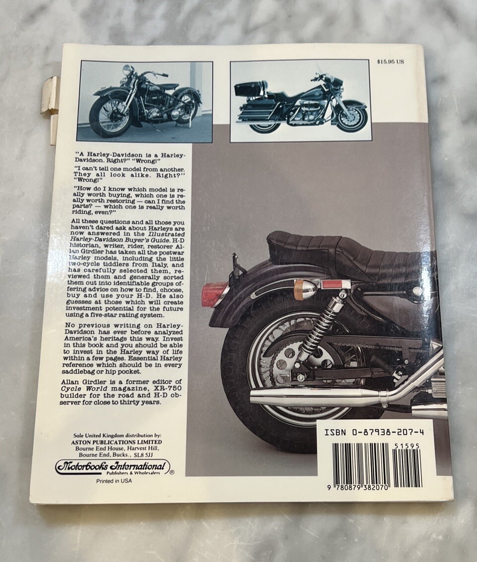 Illustrated HARLEY DAVIDSON Buyer’s Guide by Allan Girdler 1986 Paperback