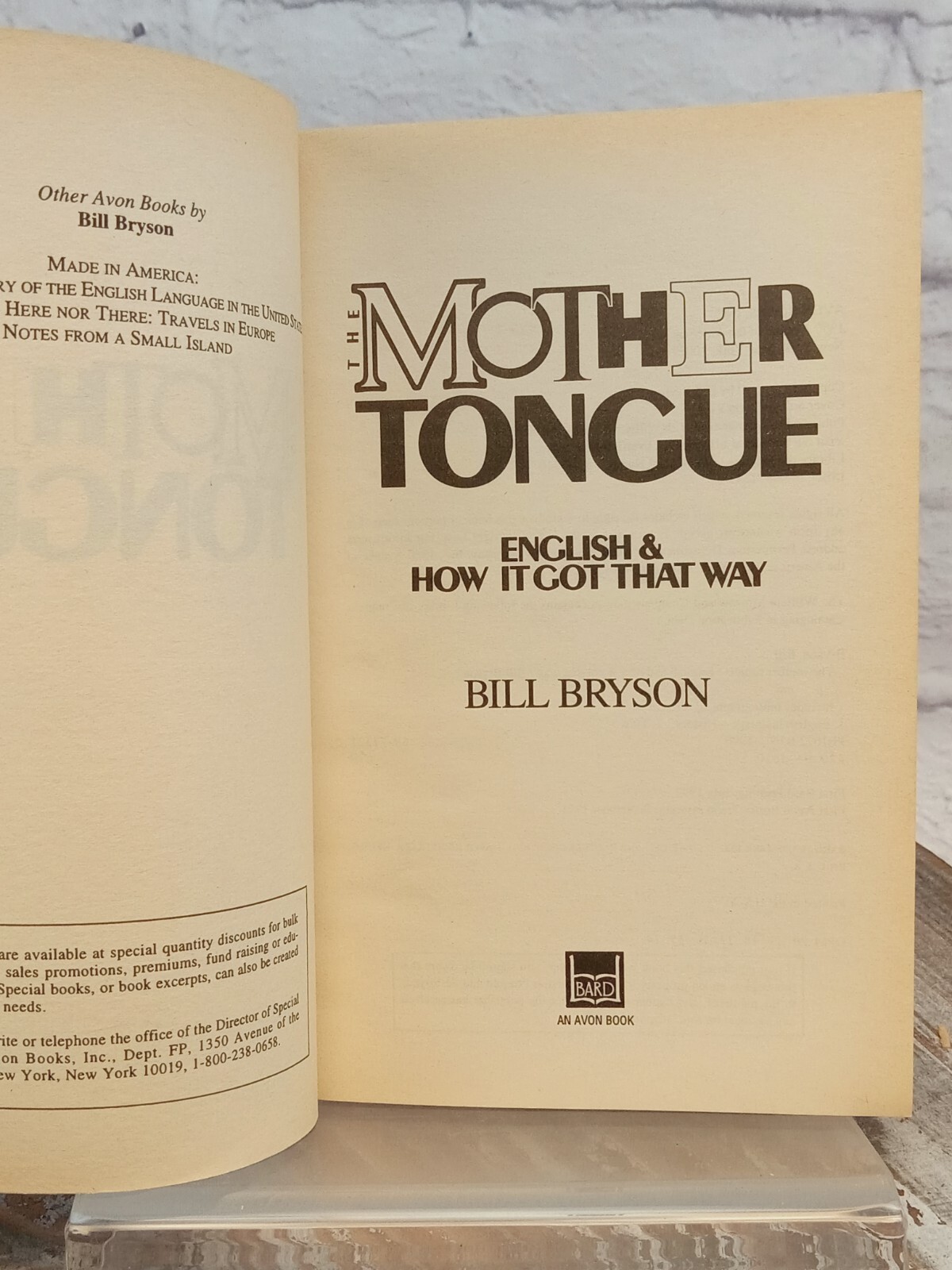 Mother Tongue English and How It Got That Way by Bill Bryson 1991 PB