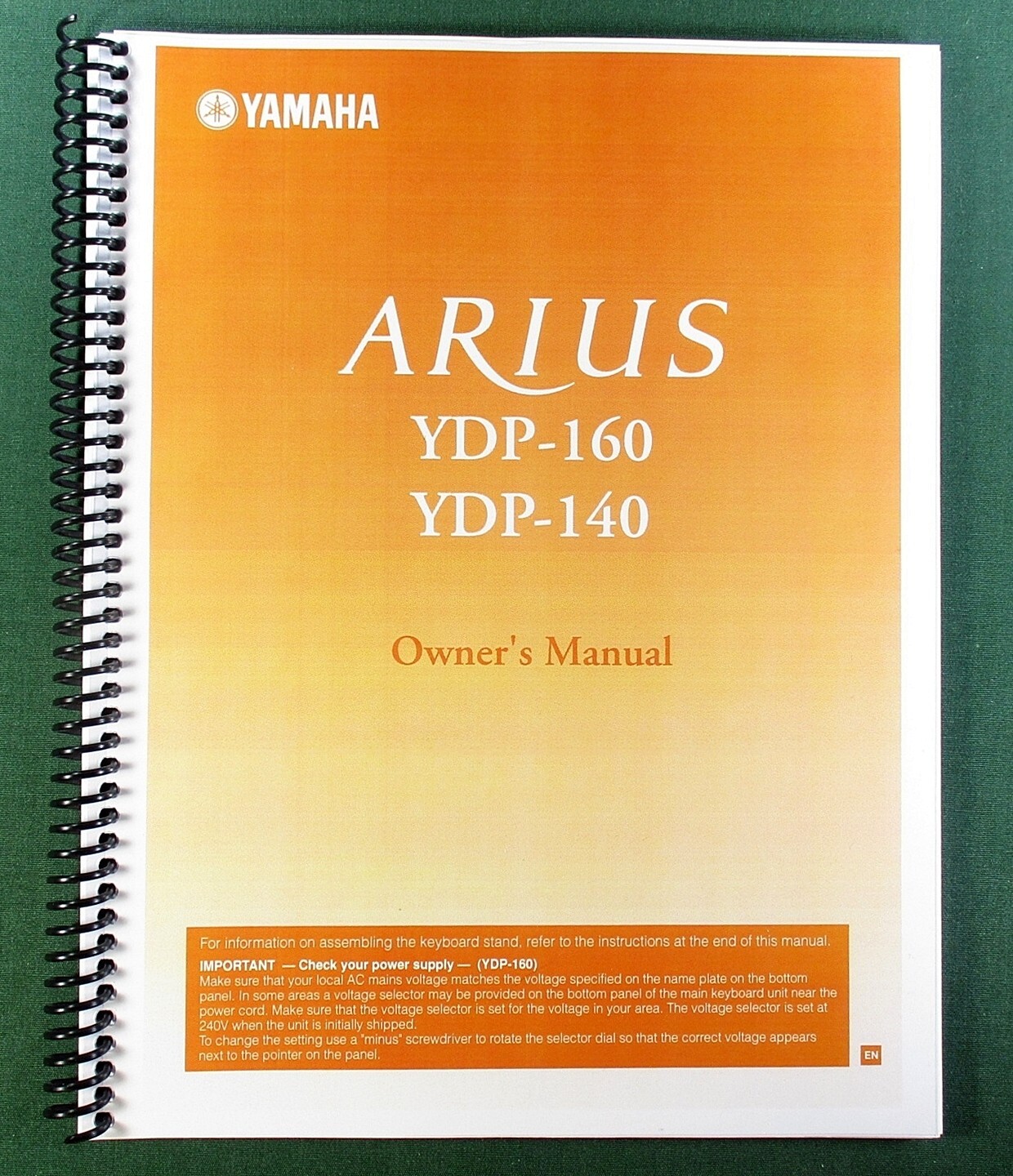 Yamaha YDP-160 YDP-140 Owner’s Manual: 44 Pages & Protective Covers!