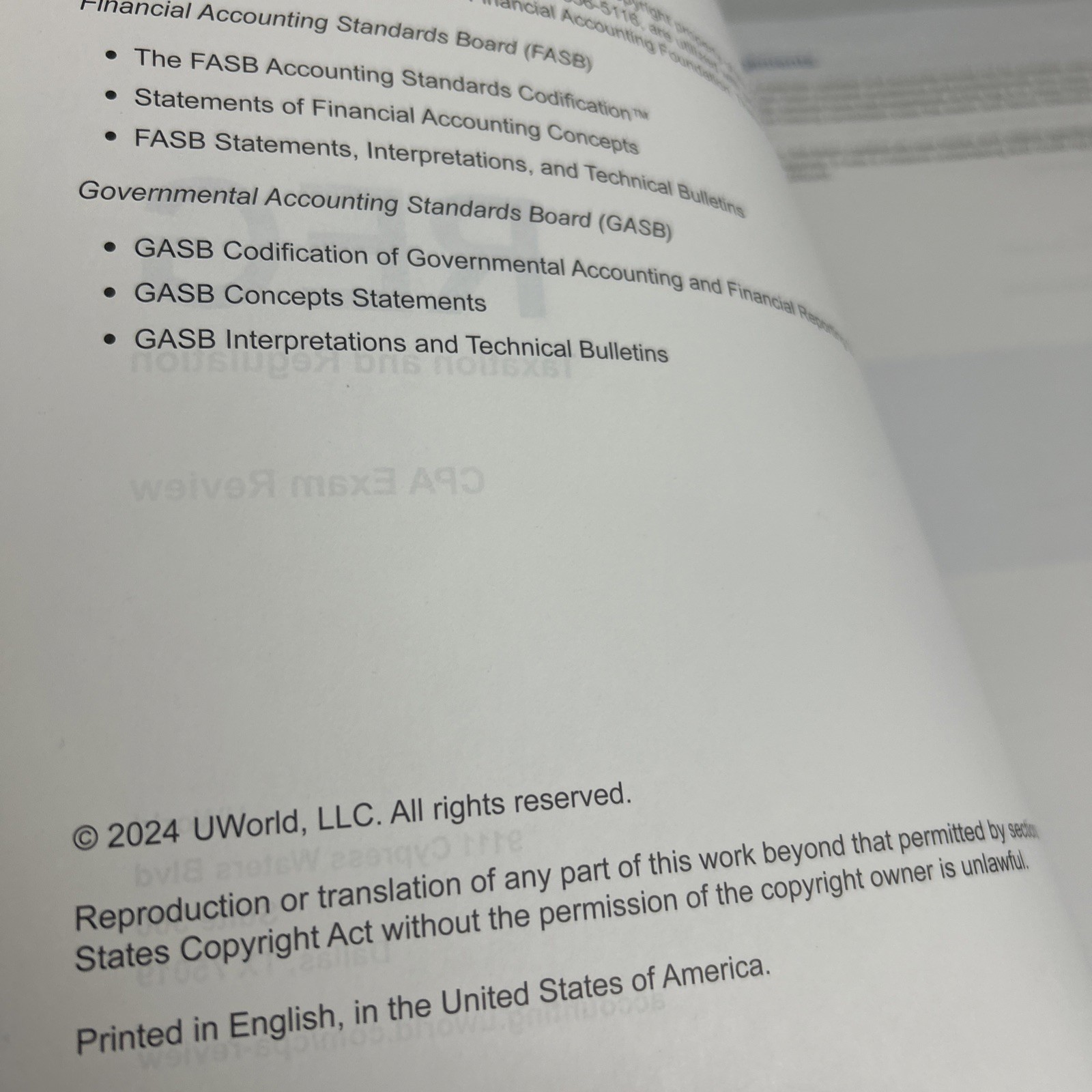 Uworld REG: 2024 Edition Taxation & Regulation Textbook CPA Exam Review