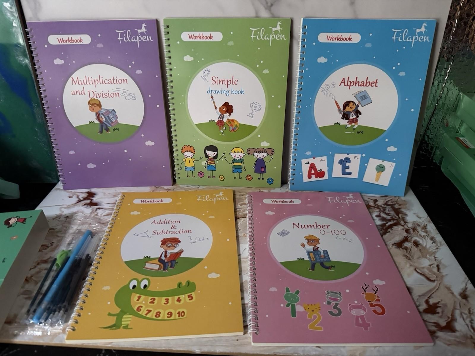 My Magical Books 5 Activity Books Set With pen and Ink By Filapen
