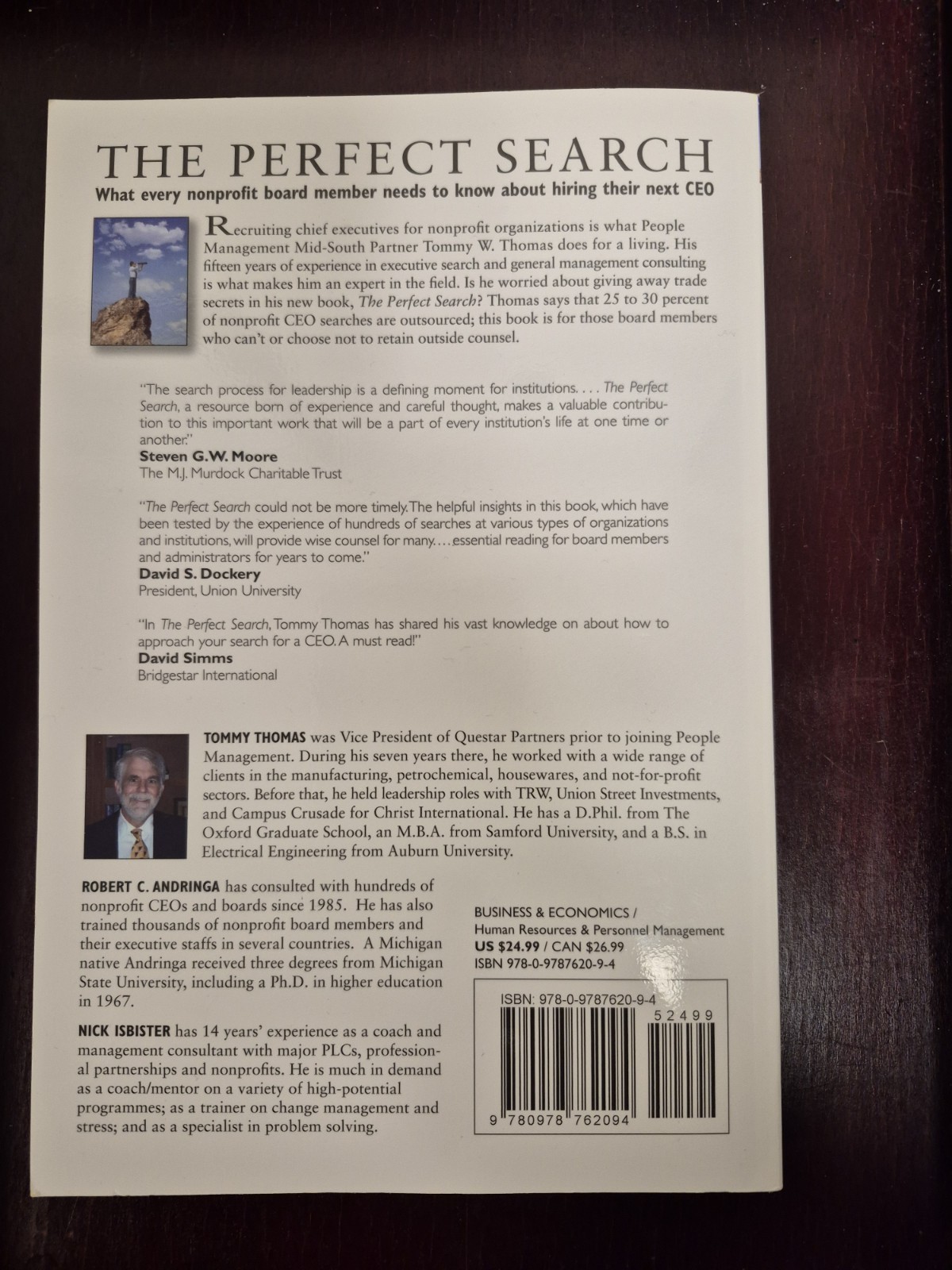The Perfect Search by Tommy Thomas – For Nonprofit Board Members Hiring a CEO