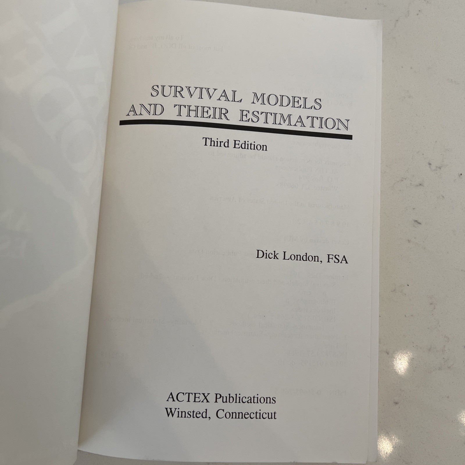 Survival Models and their Estimation, dick-london