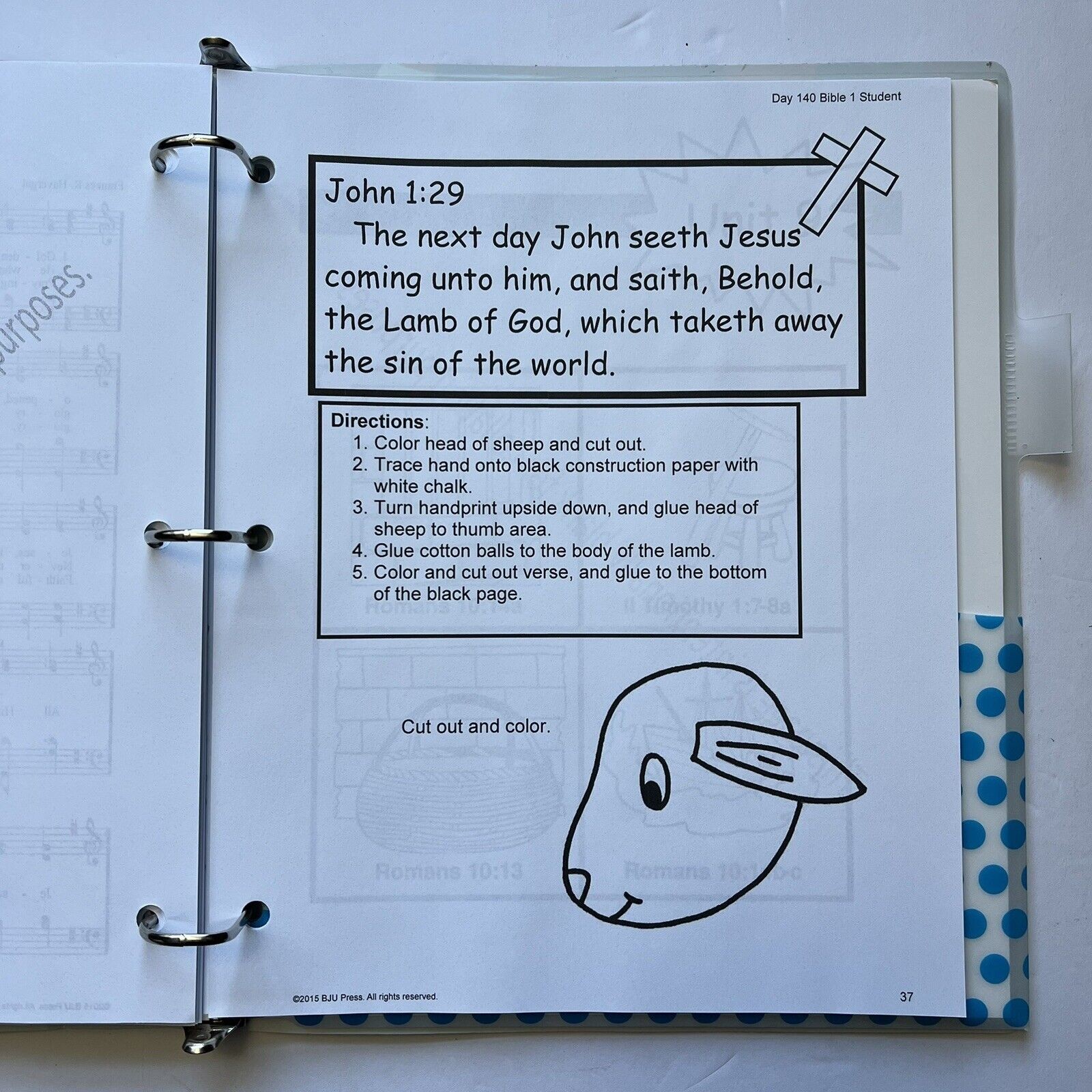 BJU Press Bible Truths 1 A Fathers Care Student Handouts Homeschool Curriculum