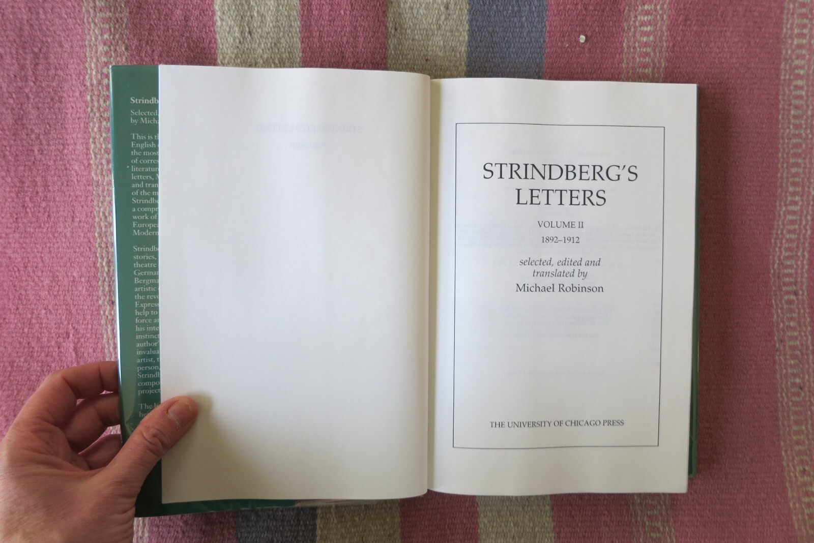 STRINDBERG’S LETTERS, VOLUME 2 : 1892-1912 By August Strindberg HC/DJ