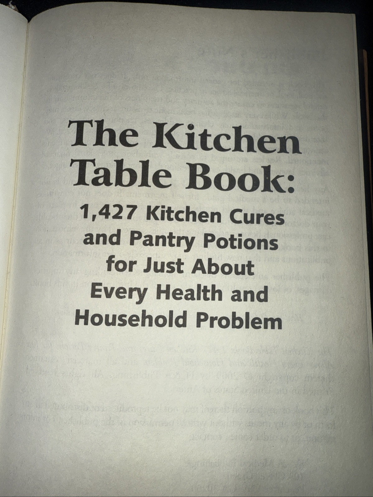 The Kitchen Table Book – Hardcover – Vg
