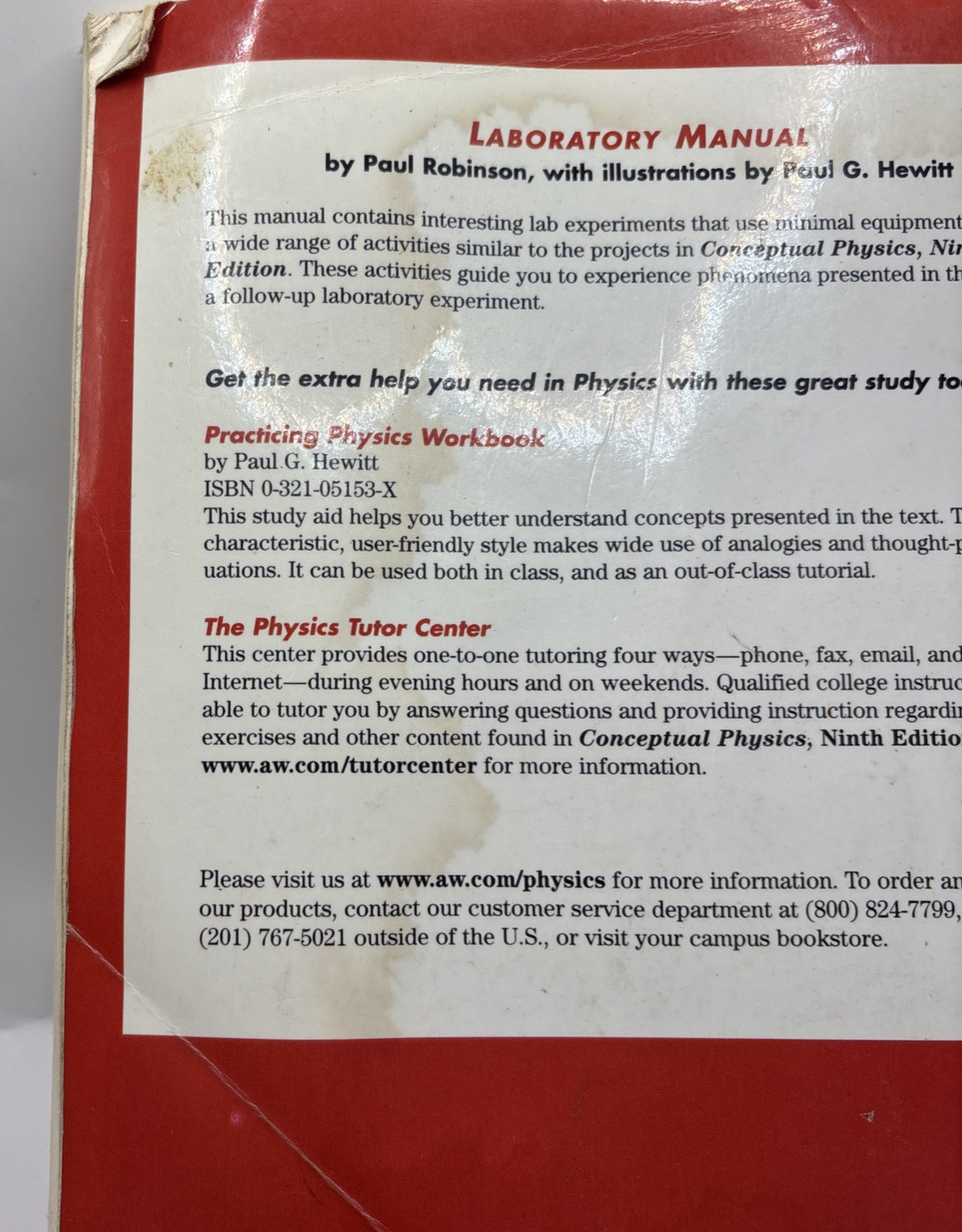 Laboratory Manual: Conceptual Physics by Paul G Hewitt: Used